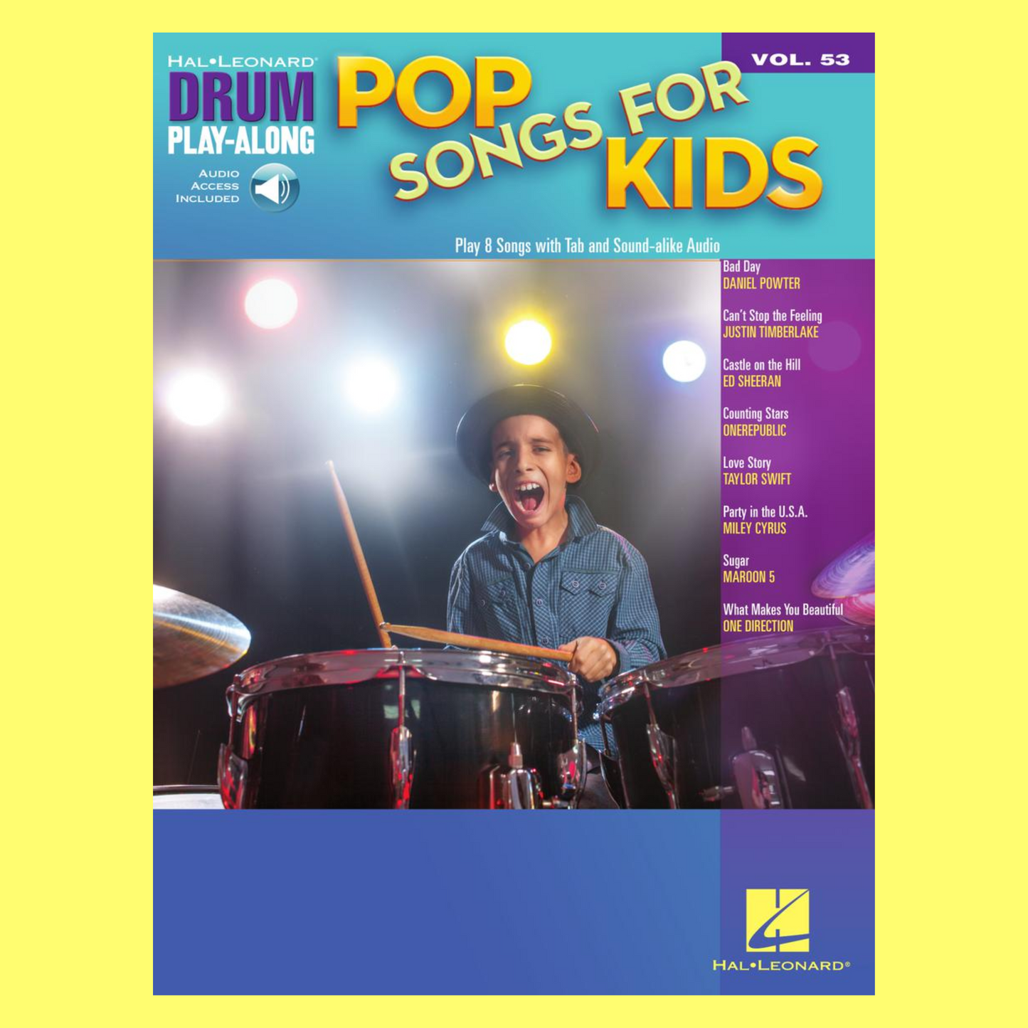 Pop Songs For Kids - Drum Play Along Volume 53 Book/Ola