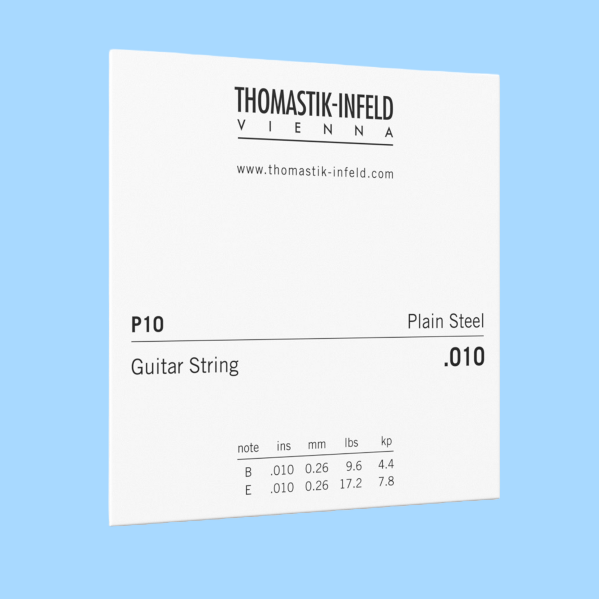 DTP10 Thomastik Acoustic Guitar Brass Plated Steel Single String Gauge - 0.010