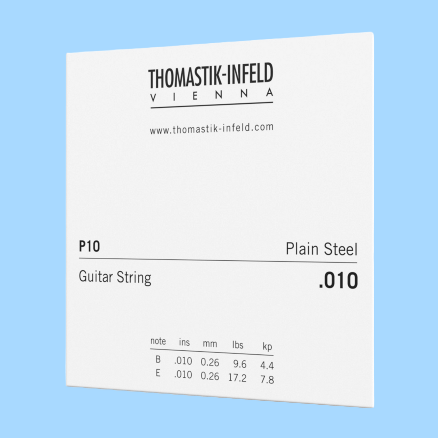 DTP10 Thomastik Acoustic Guitar Brass Plated Steel Single String Gauge - 0.010