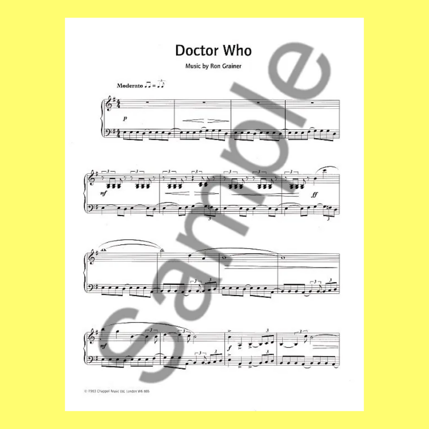 Dr Who - Theme From the Hit Series Easy Piano Sheet Music