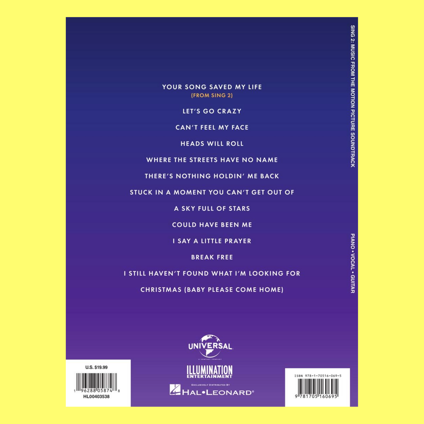 Sing 2 - Music From The Movie Soundtrack PVG Songbook