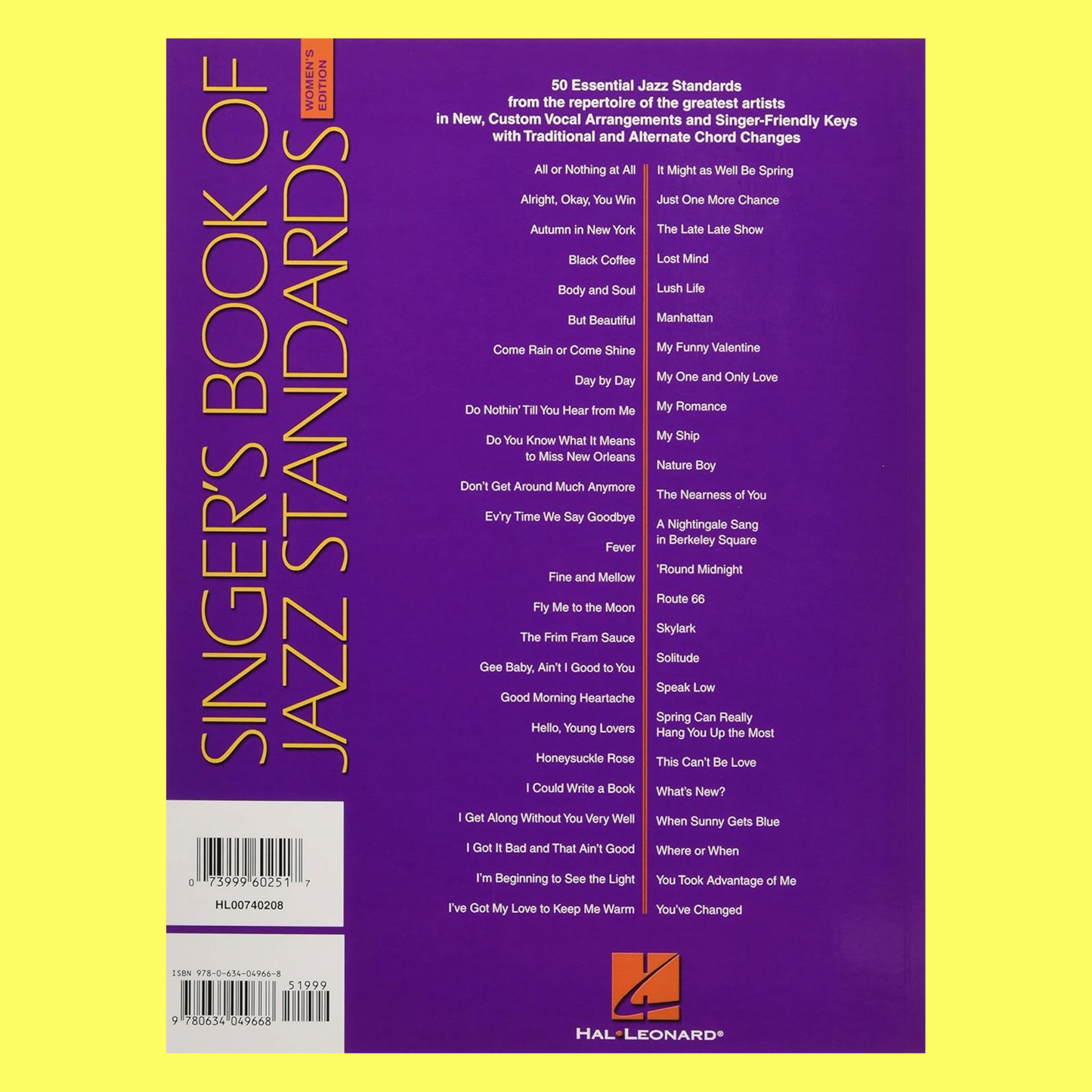 Singers Book Of Jazz Standards - Womens Edition Book (50 Songs)