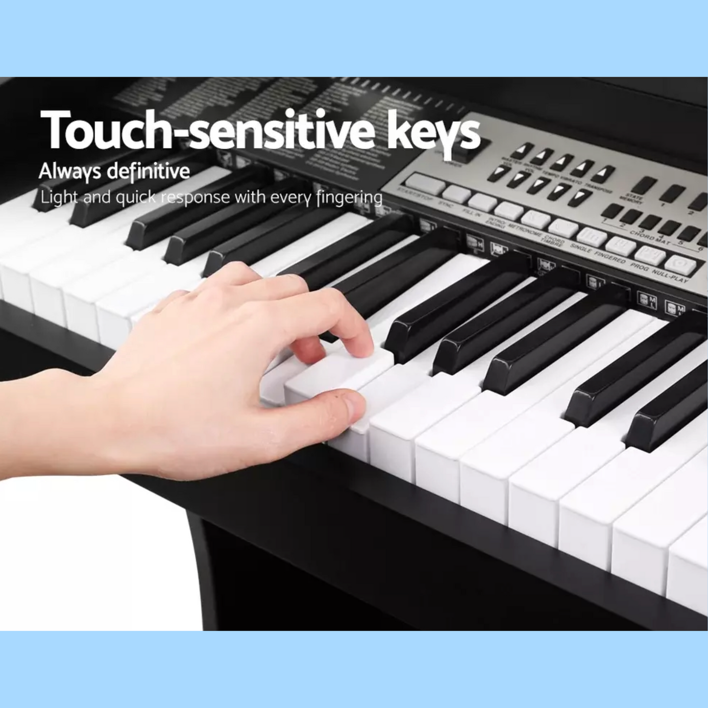 Alpha 61 Key Electronic Piano Keyboard with Electric Digital Classical Music Stand