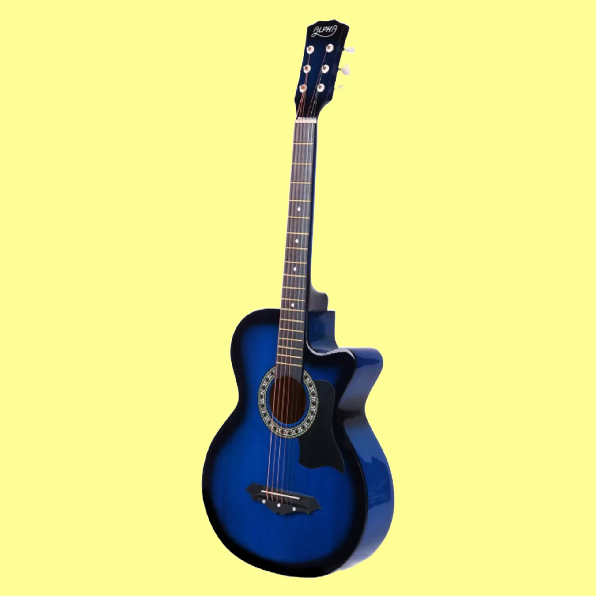 Alpha 38-inch Blue Wooden Acoustic Guitar Pack
