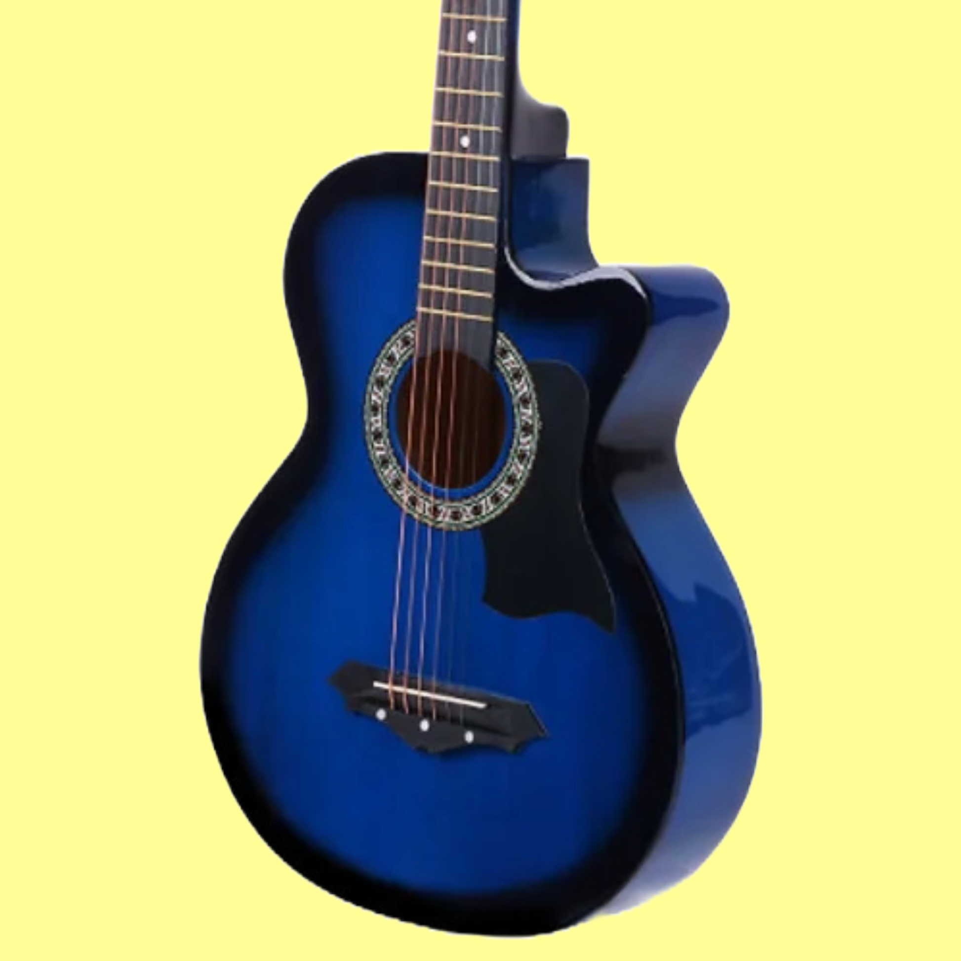 Alpha 38-inch Blue Wooden Acoustic Guitar Pack