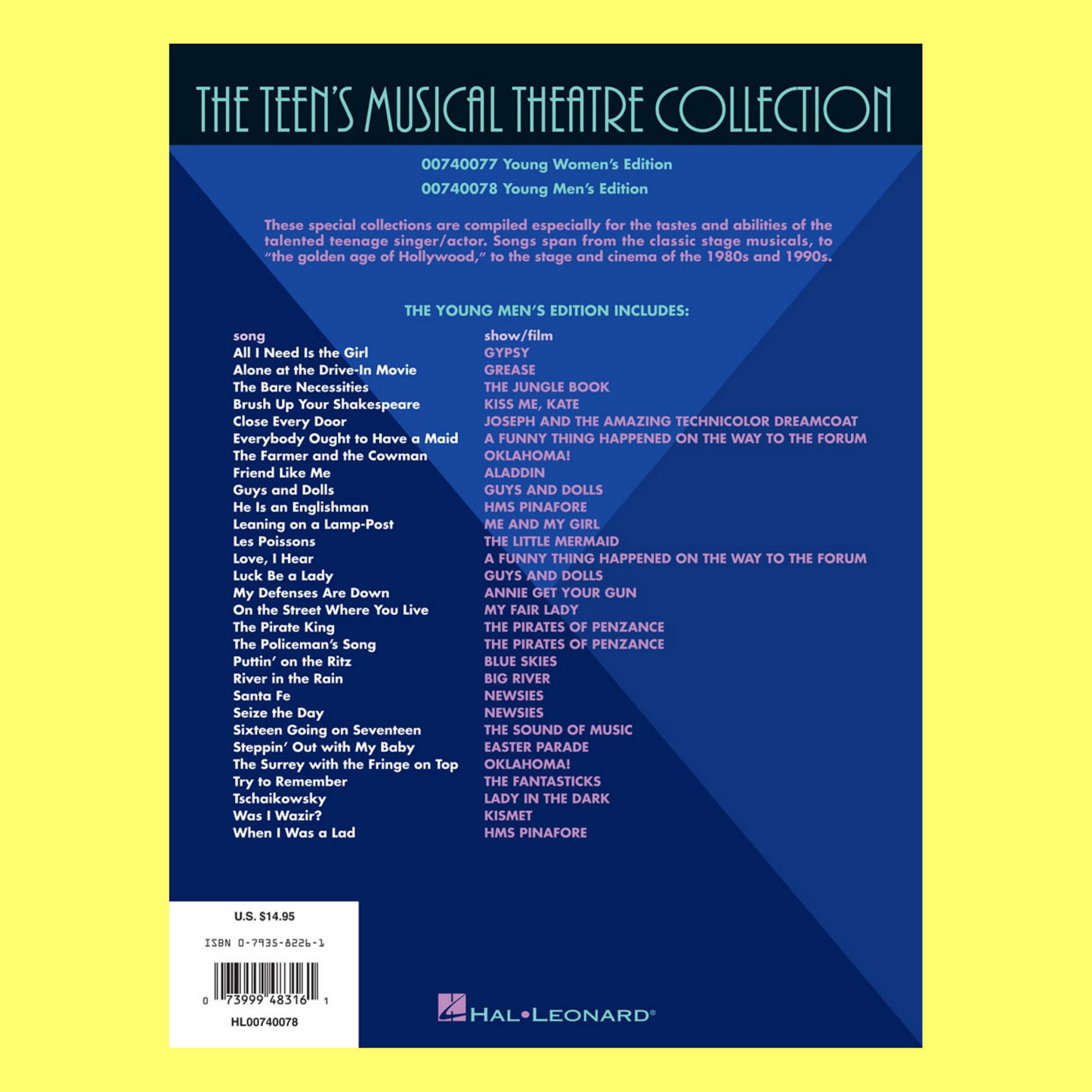Teens Musical Theatre Collection Book (Mens Edition)