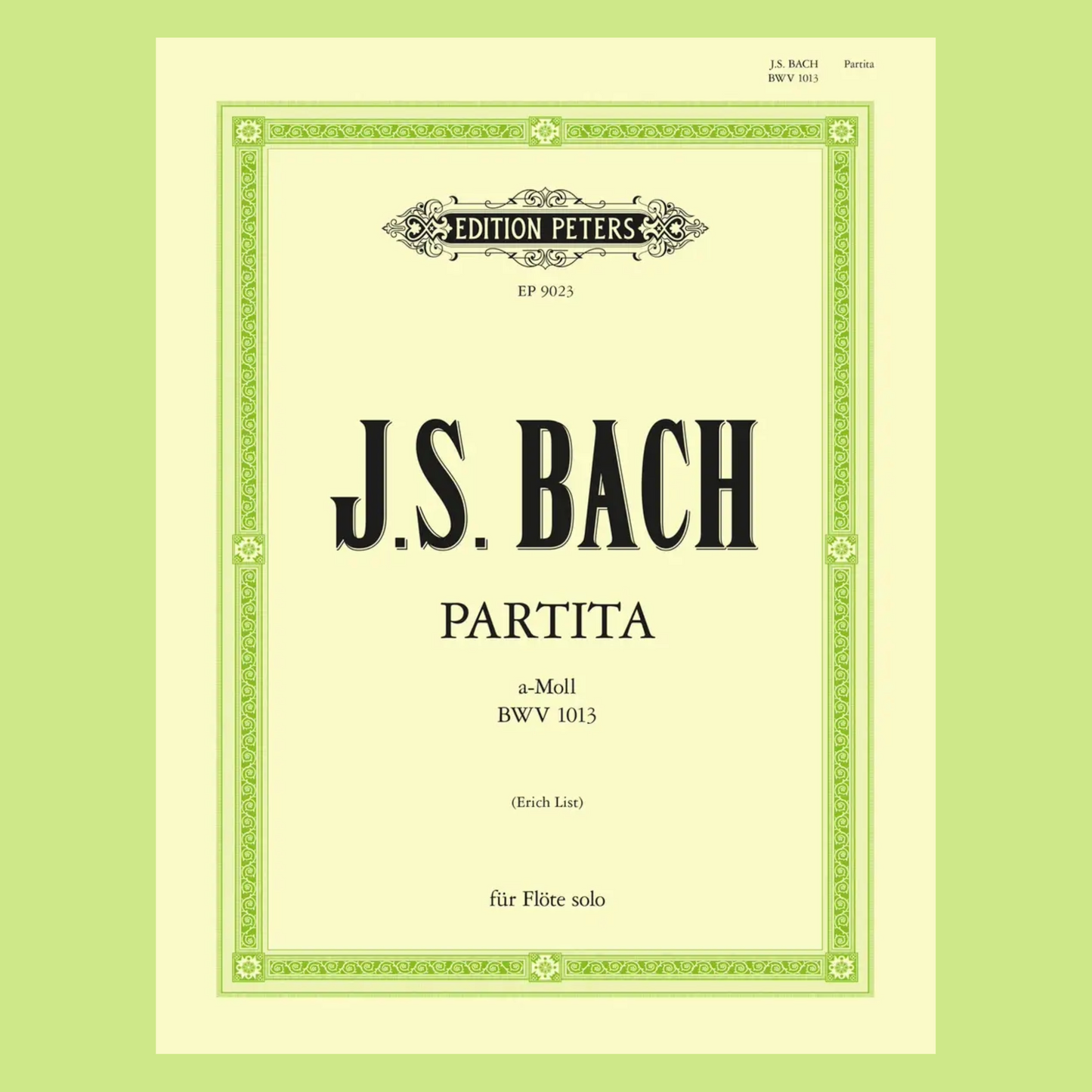 JS Bach - Partita A Minor (Sonata) BWC 1013 Flute Solo Urtext Book