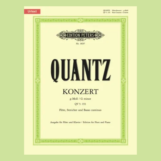 Quantz - Concerto G Minor QV5 /193 Flute with Piano Accompaniment Book