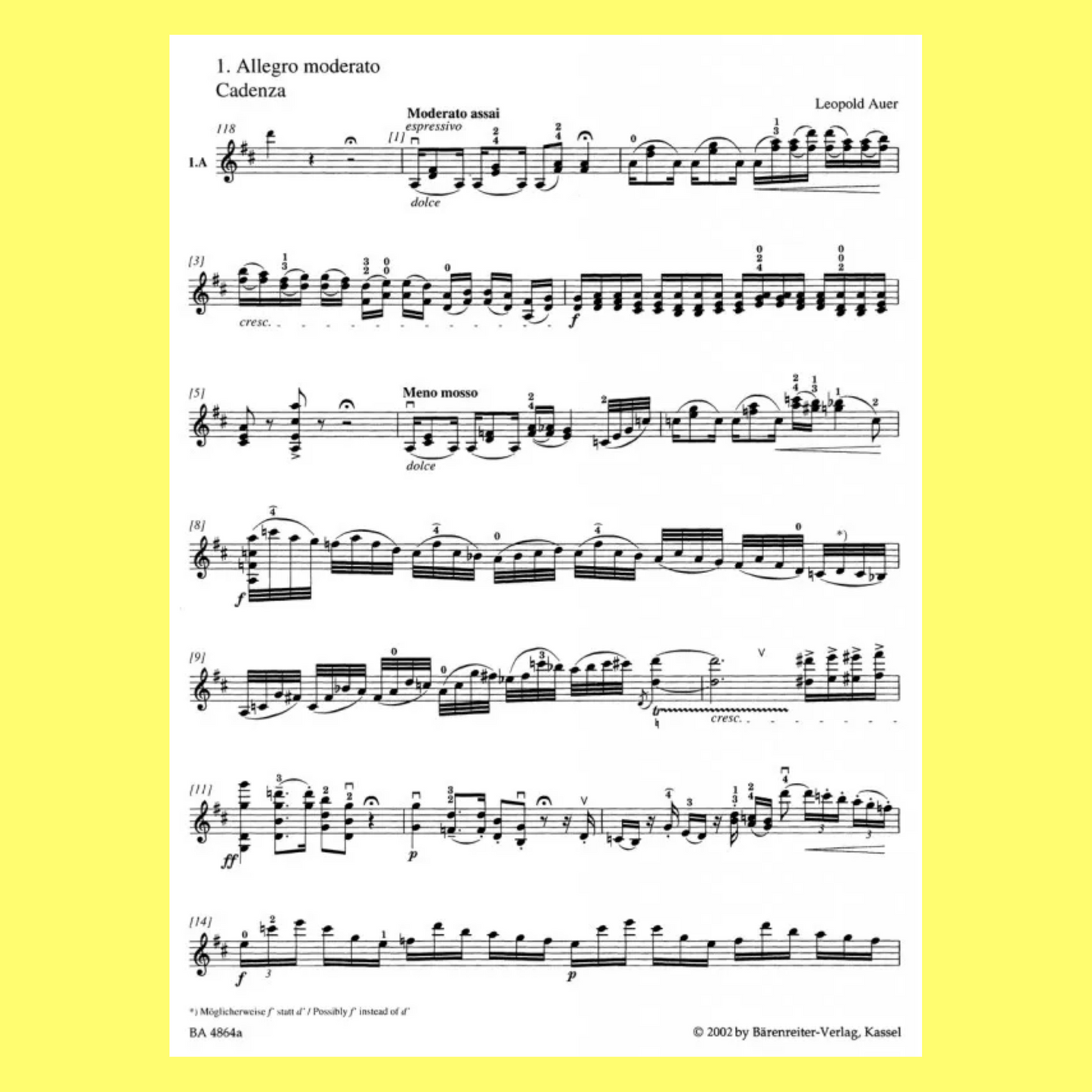 Mozart - Concerto for Violin No.2 in D (K.211) with Piano Accompaniment Book