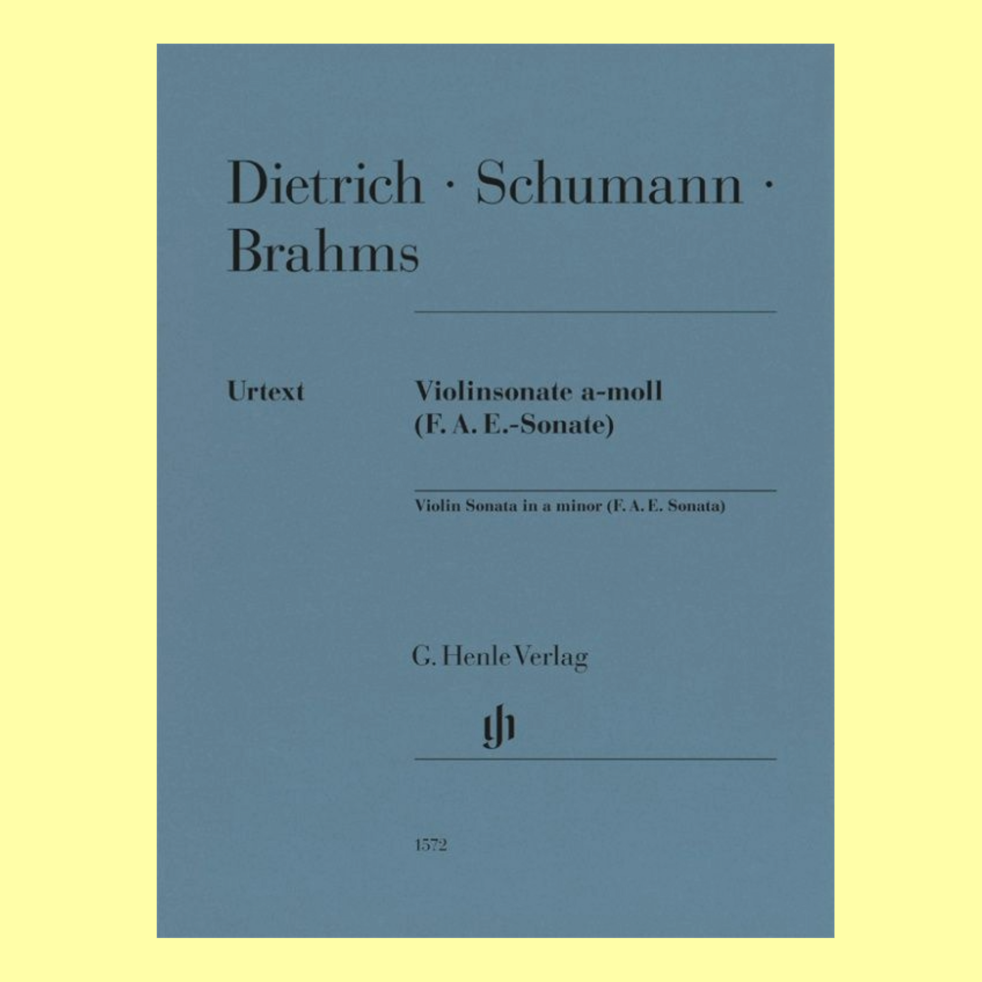 Violin Sonata A Minor (F. A. E. Sonata) For Violin with Piano Accompaniment