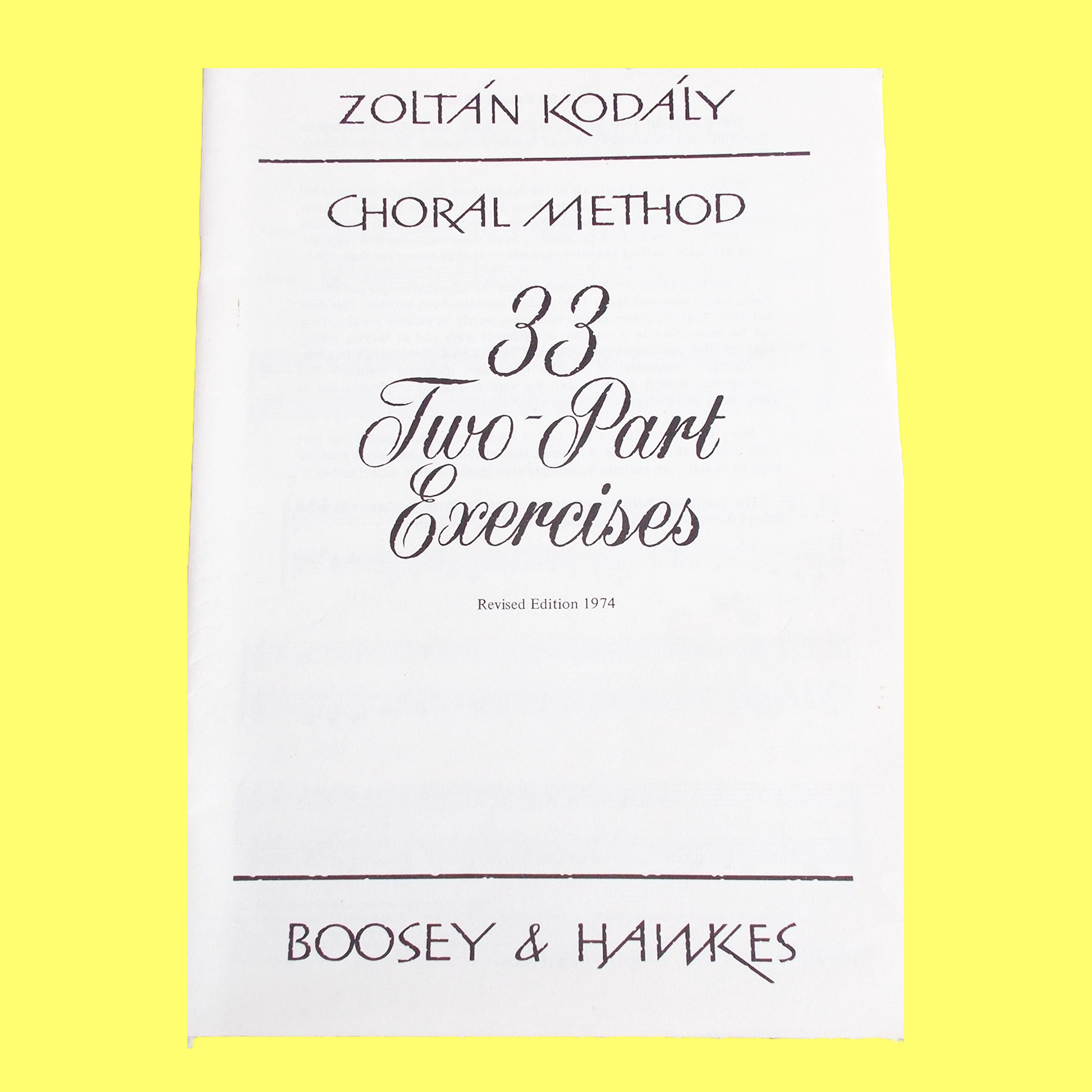 The Kodaly Choral Method Volume 9 - 33 Two-Part Exercises Book