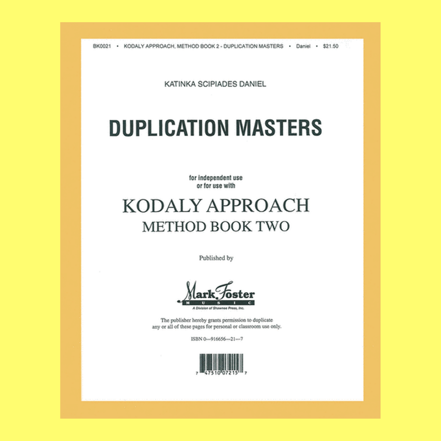 Kodaly Approach II -Method Book 2 Transparencies