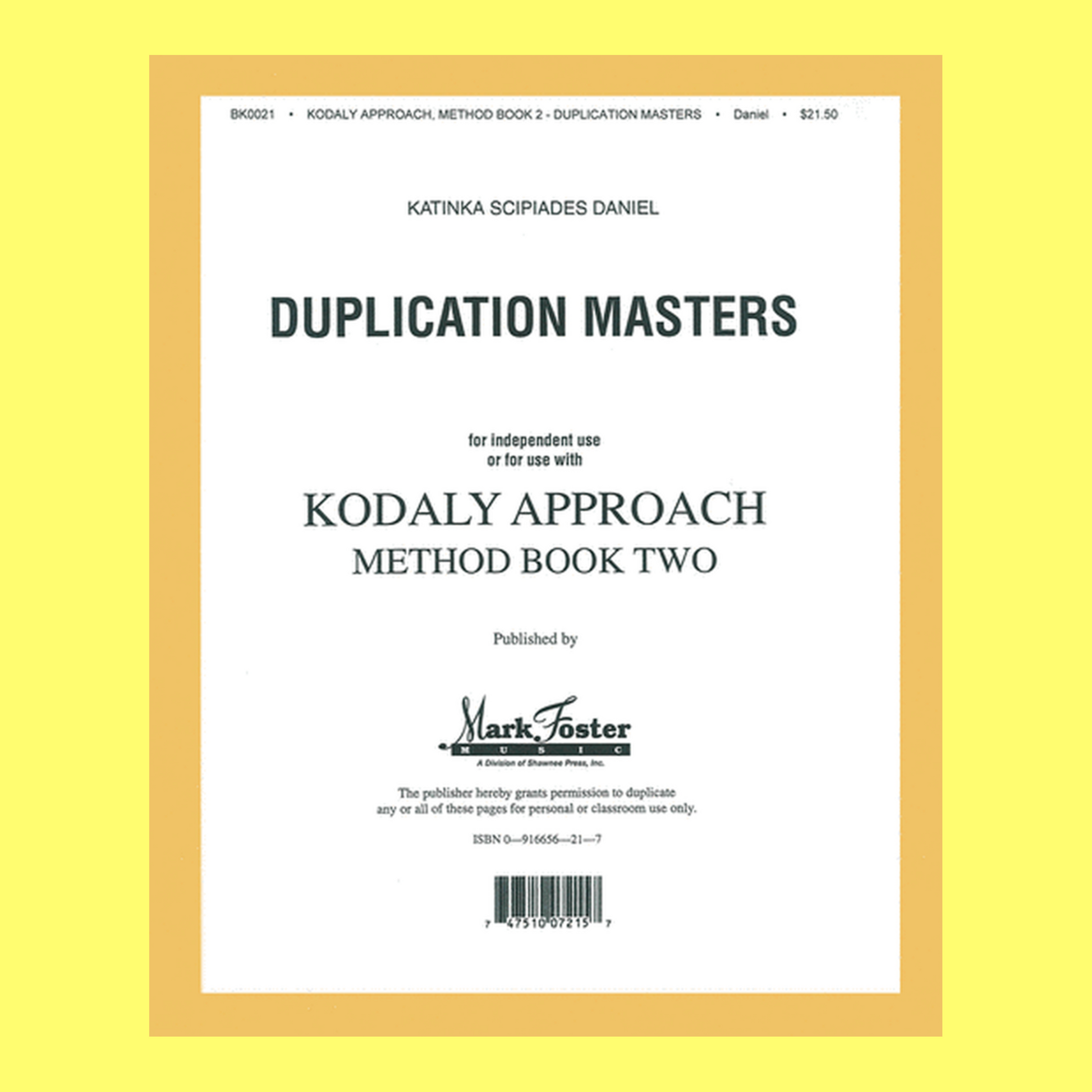 Kodaly Approach II -Method Book 2 Transparencies