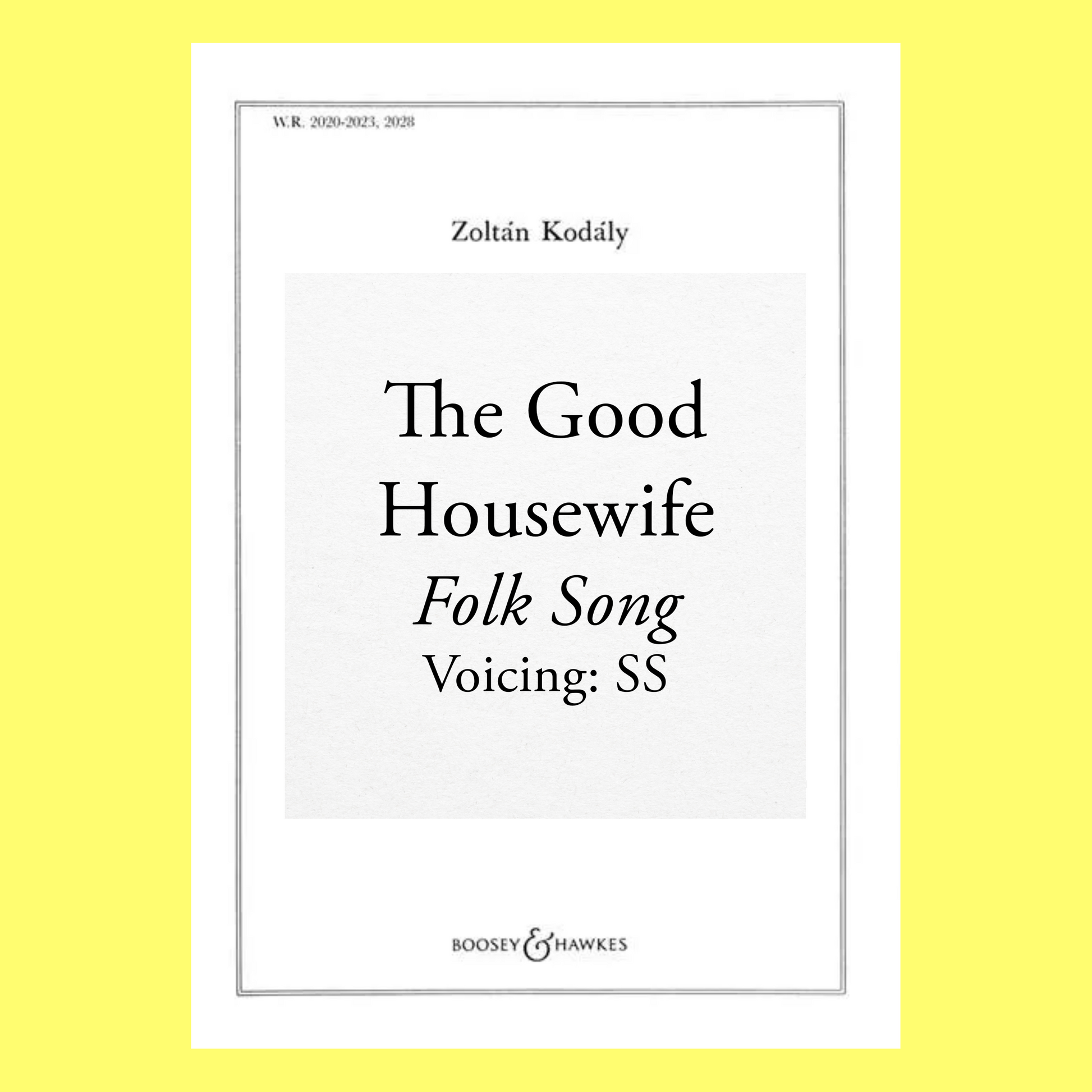 Kodaly - The Good Housewife Folk Song Sheet Music