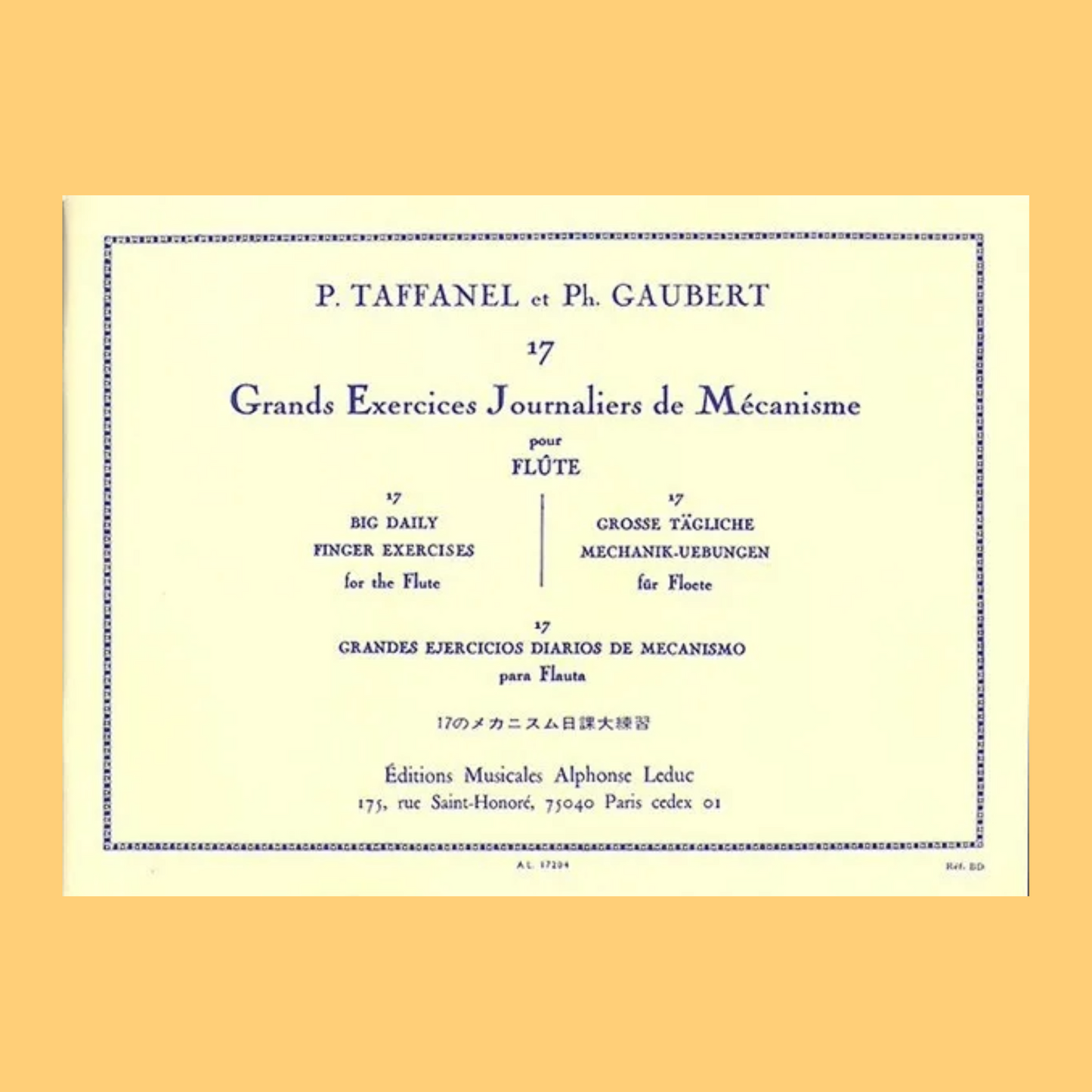 17 Grand Exercises Jouraliers De Mecanisme Flute