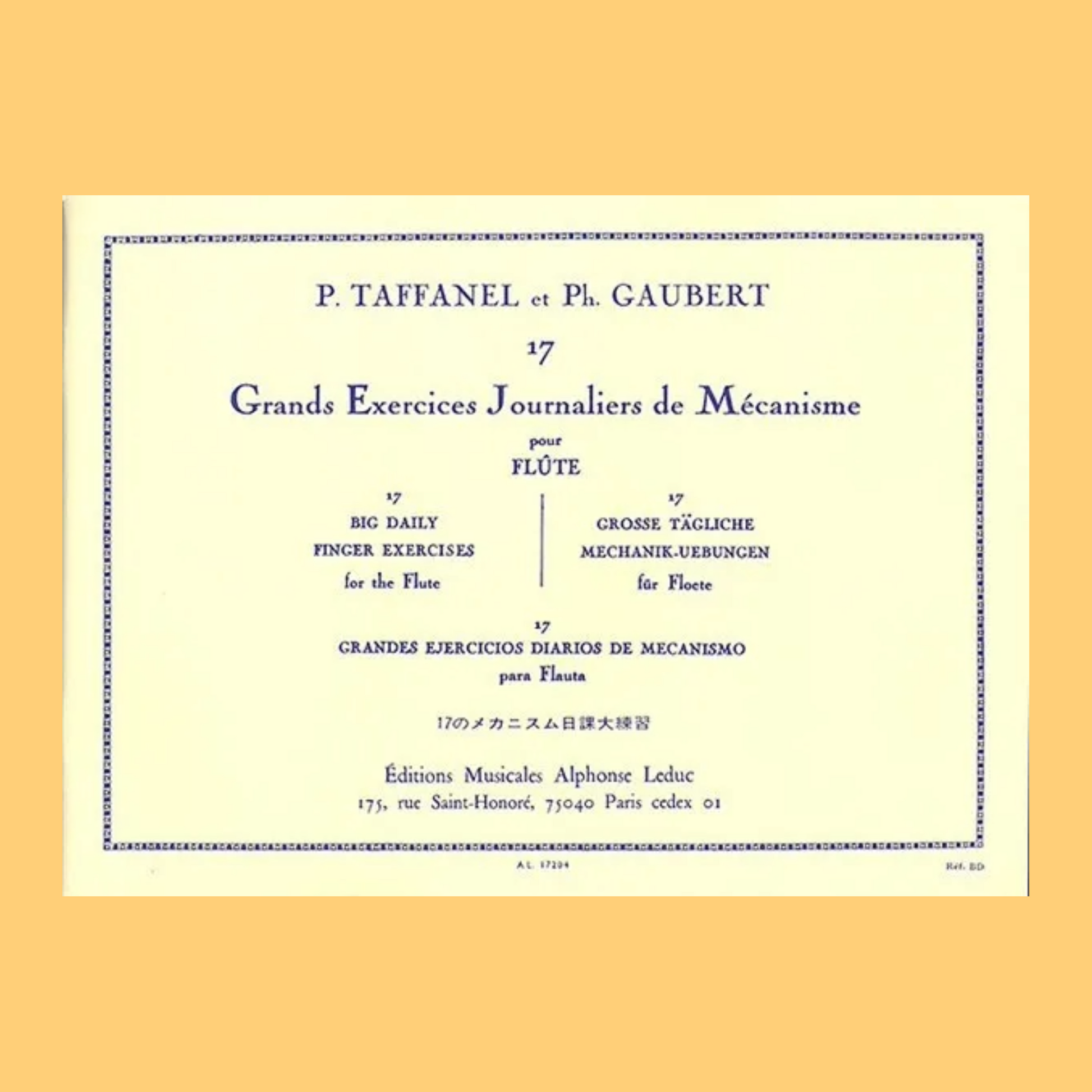 17 Grand Exercises Jouraliers De Mecanisme Flute