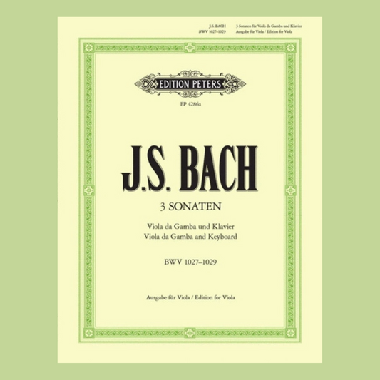 J.S Bach - 3 Viola Da Gamba Sonatas BWV 1027-1029 Viola with Piano Book