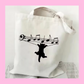 Musical Mischief Kitty White Cotton Tote Bag (35cm x 40cm)