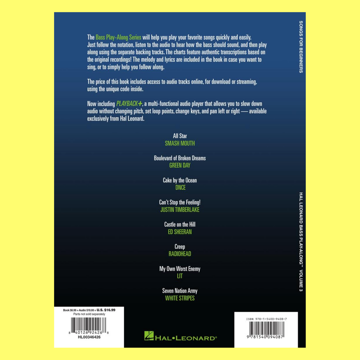 Songs For Beginners - Bass Play Along Volume 3 Book/Ola