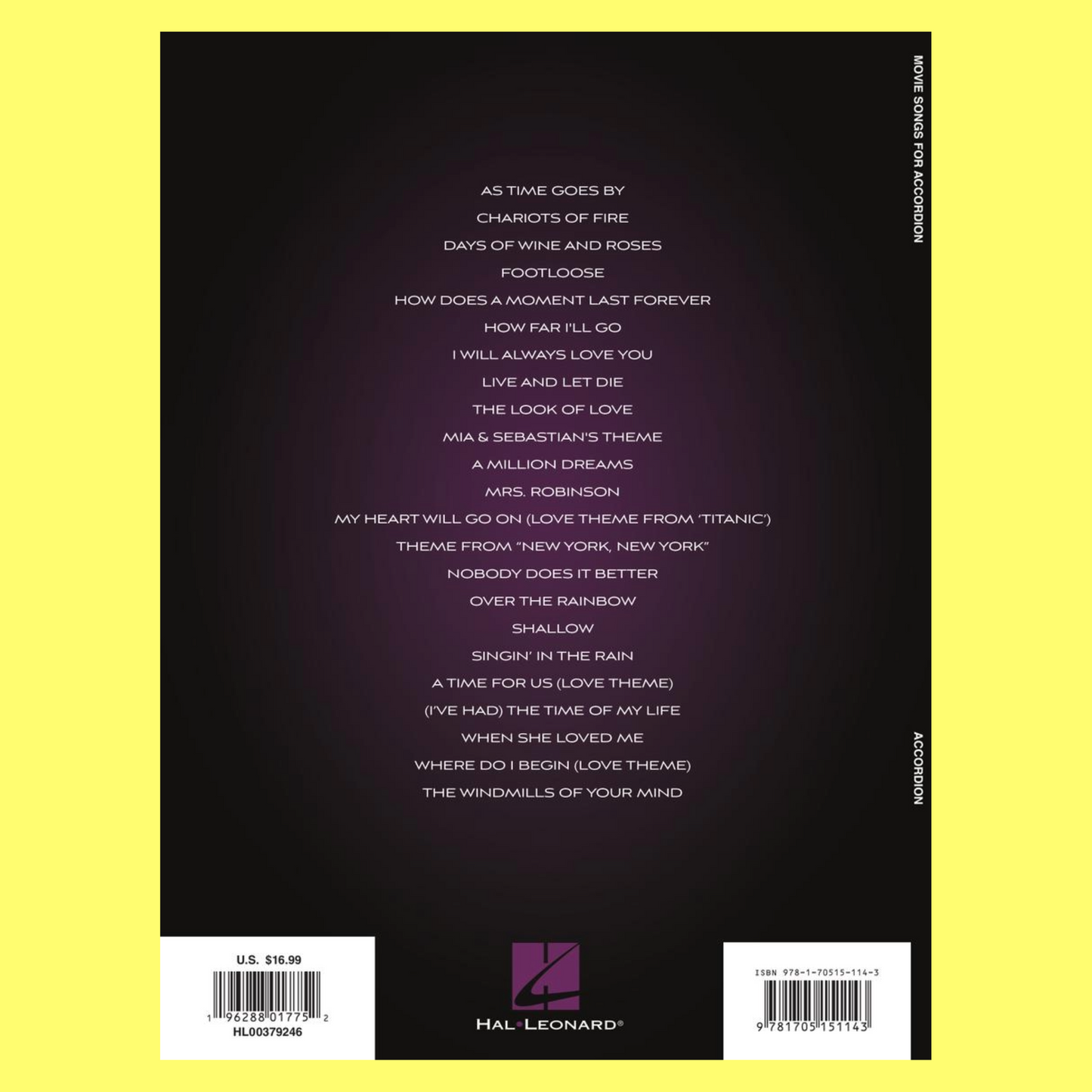 Movie Songs For Accordion Book
