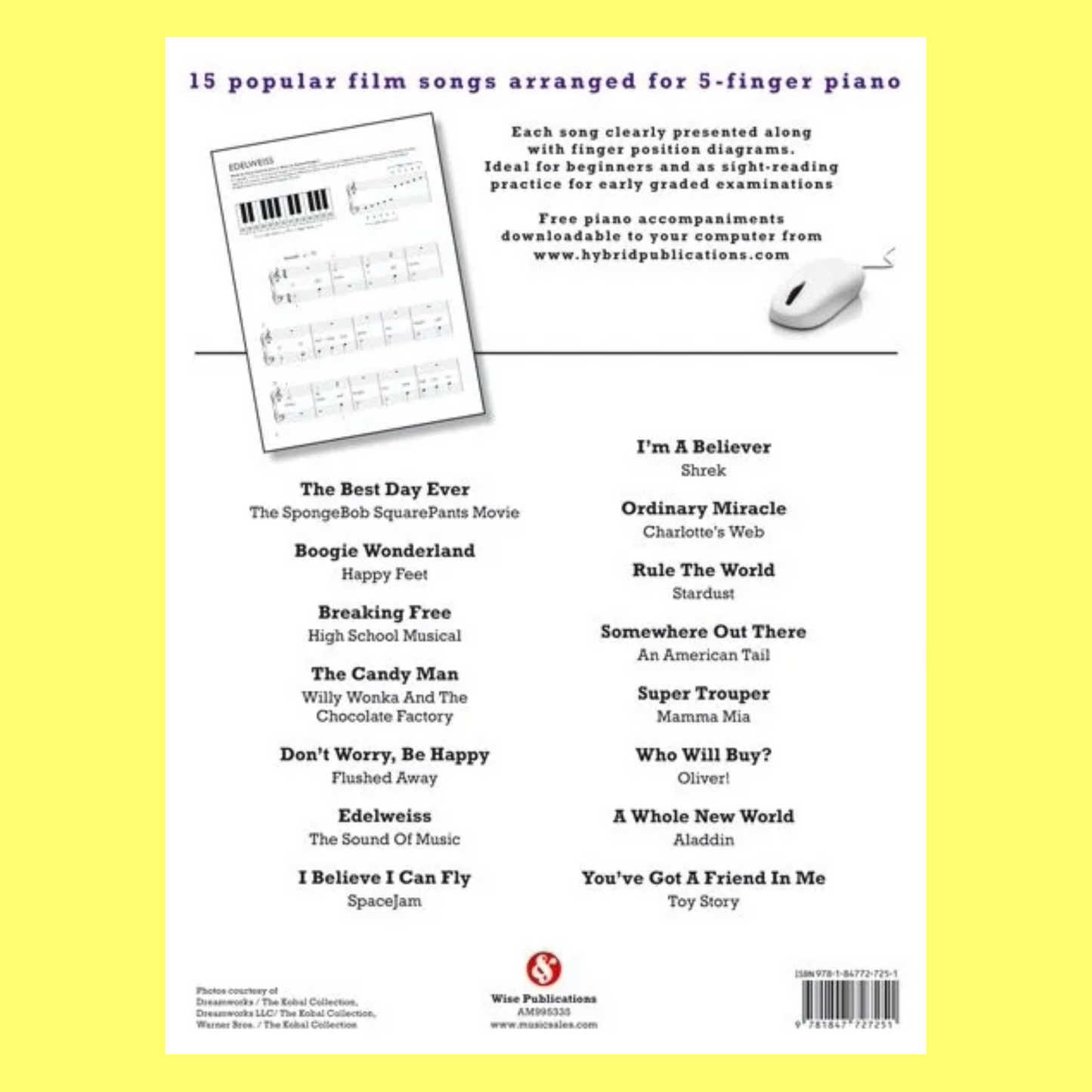Easiest 5 Finger Piano Collection - Film Songs Book
