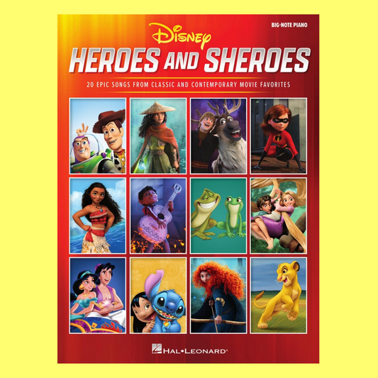 Disney Heroes and Sheroes For Big Note Piano Songbook