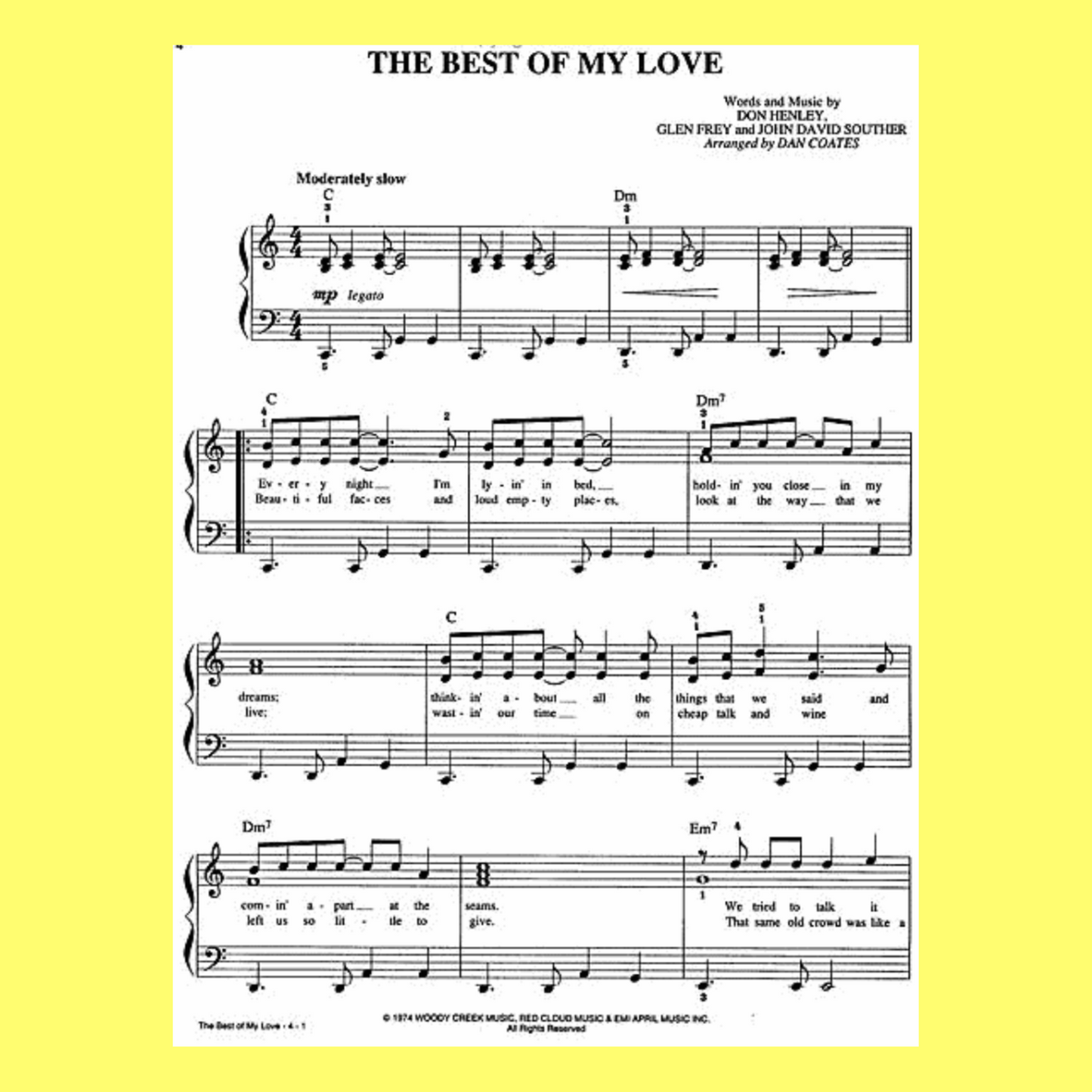 The Best Of The Eagles For Easy Piano Book