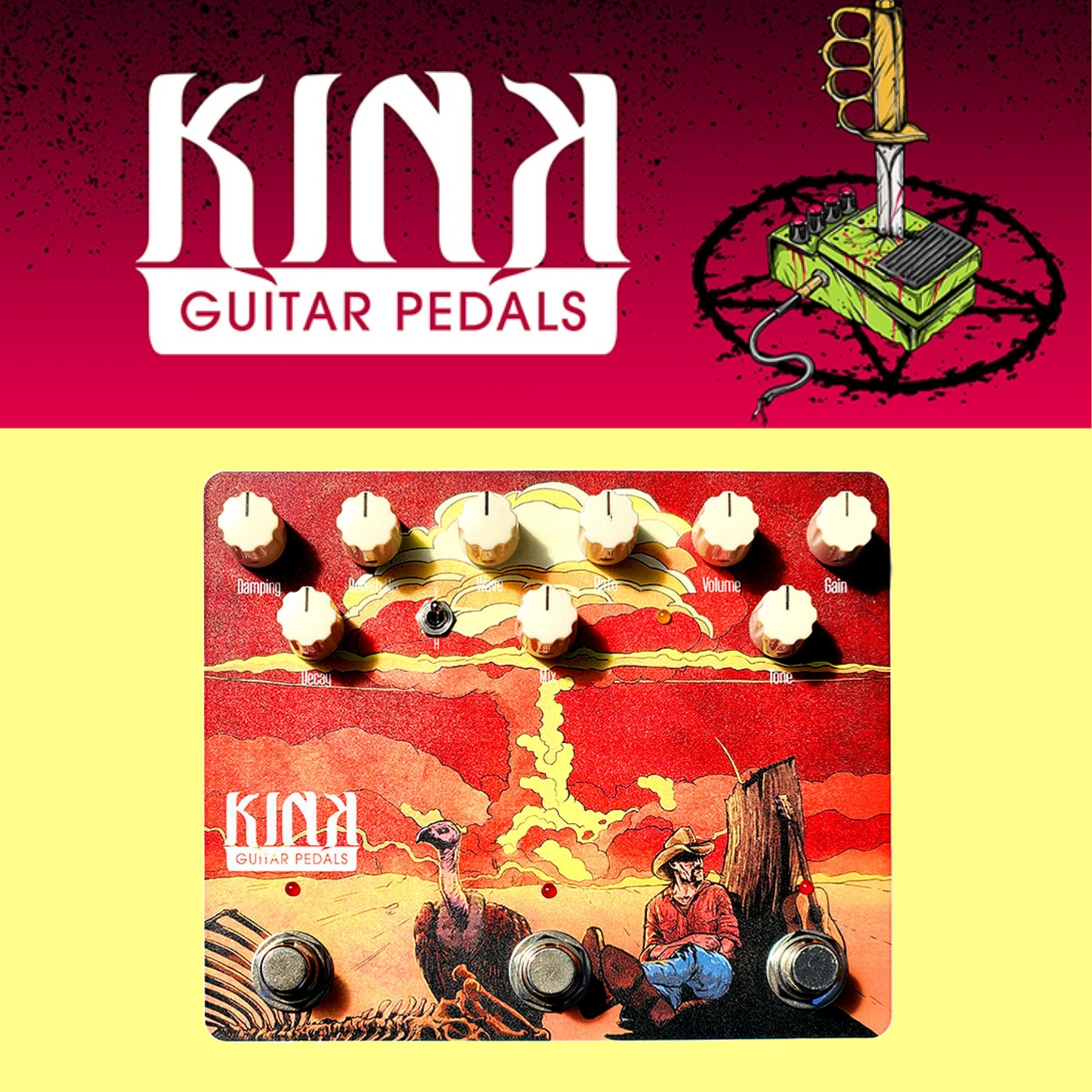 Kink Guitar Pedals - Atomic Spaghetti Plus (Overdrive/Tremolo/Reverb)