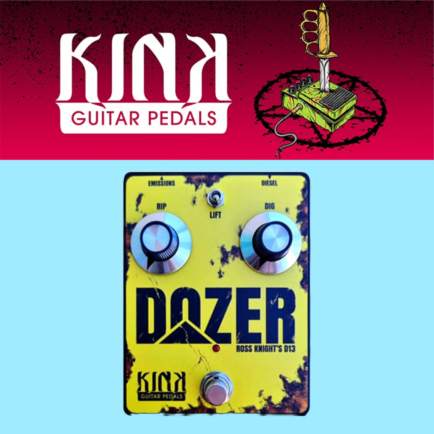 Kink Guitar Pedals - Kink Dozer Fuzz Pedal (Collaboration with the Cosmic Psychos)