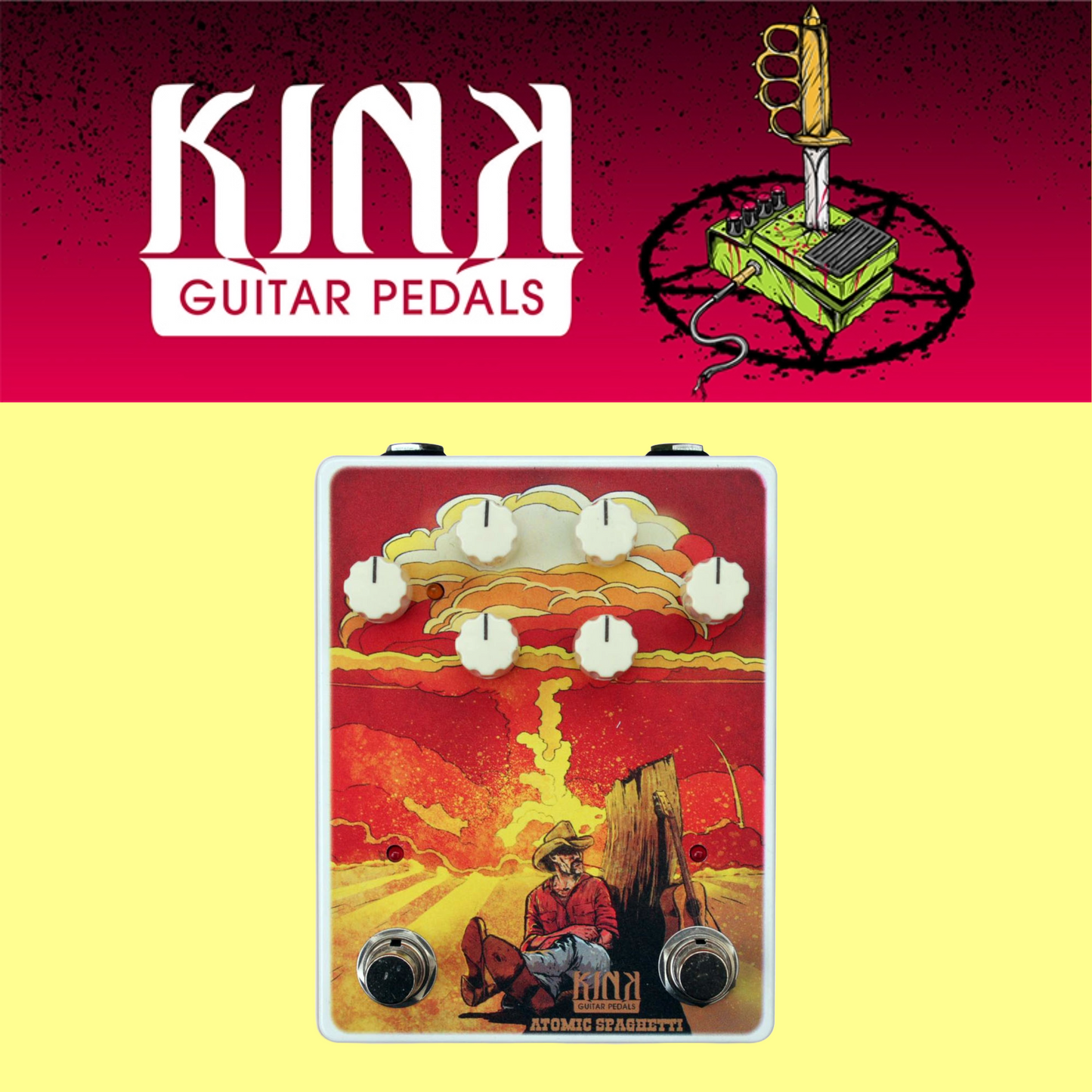 Kink Guitar Pedals  - The Atomic Spaghetti Overdrive/ Optical Tremolo Pedal