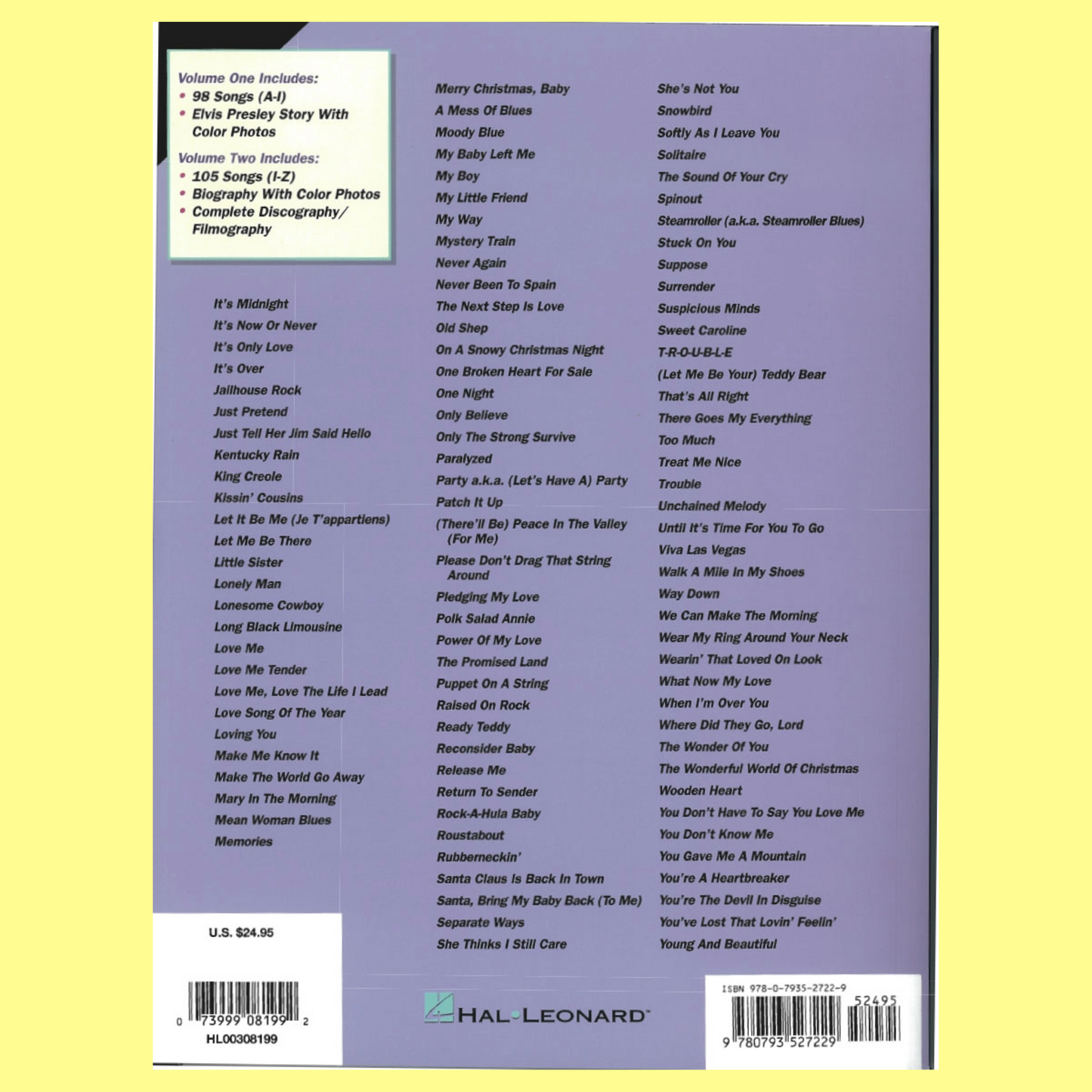 Elvis Presley Anthology - Volume 2 Piano/Vocal/Guitar Hardcover Songbook