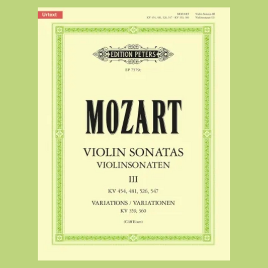Mozart - Sonatas Volume 3 Violin with Piano Book (Urtext Edition)