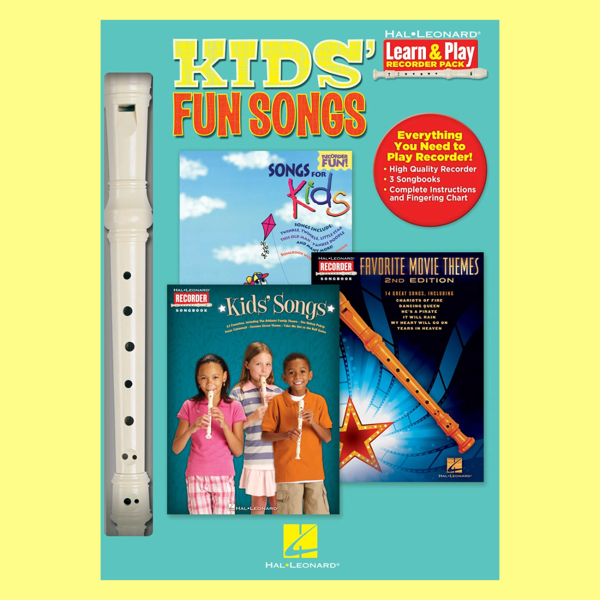 Kids Fun Songs Pack 3 Books/Recorder Pack