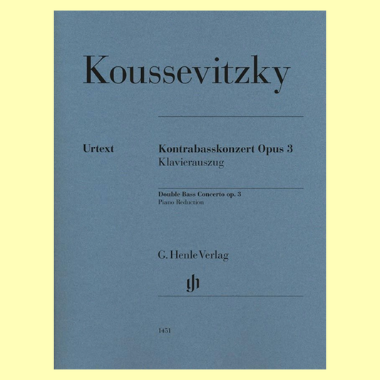 Koussevitsky - Concerto Op 3 For Double Bass/Piano