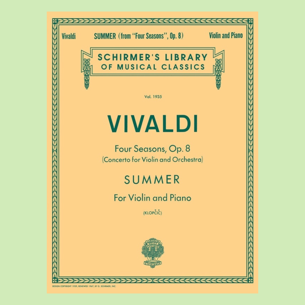Vivaldi - Summer From The Seasons Violin with Piano Accompaniments