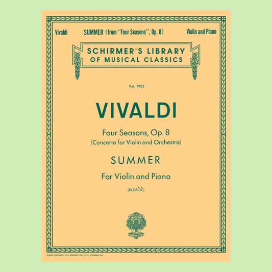 Vivaldi - Summer From The Seasons Violin with Piano Accompaniments