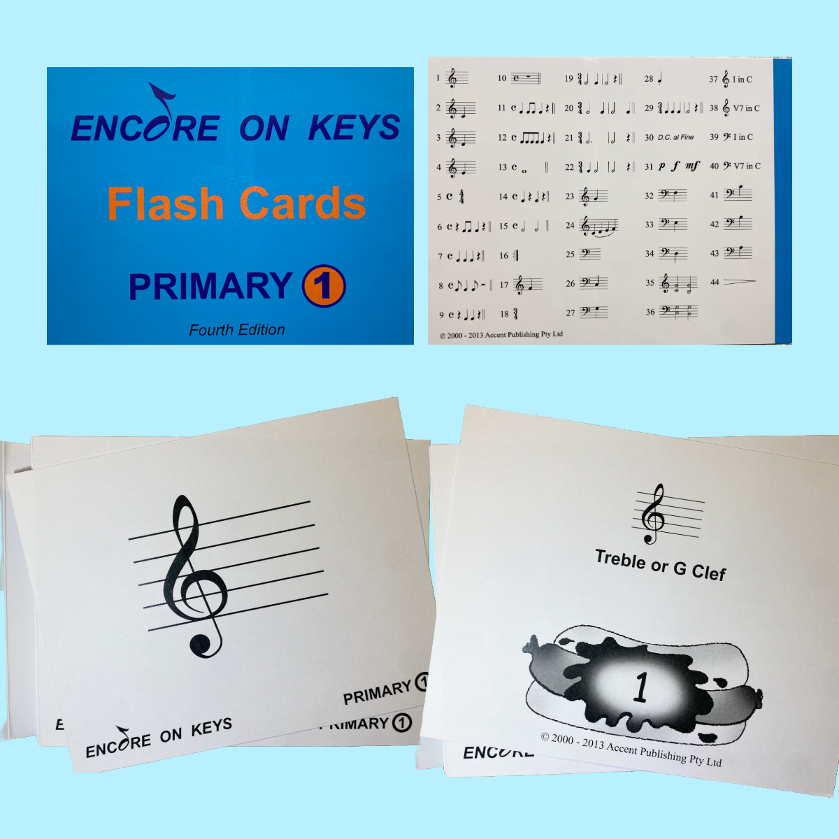 Encore On Keys - Primary Flash Cards Level 1 – Music2u.com.au