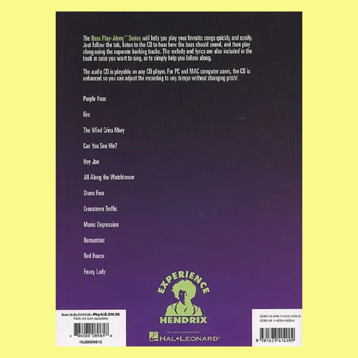 Jimi Hendrix - Smash Hits Bass Play Along Volume 10 Book/Ola