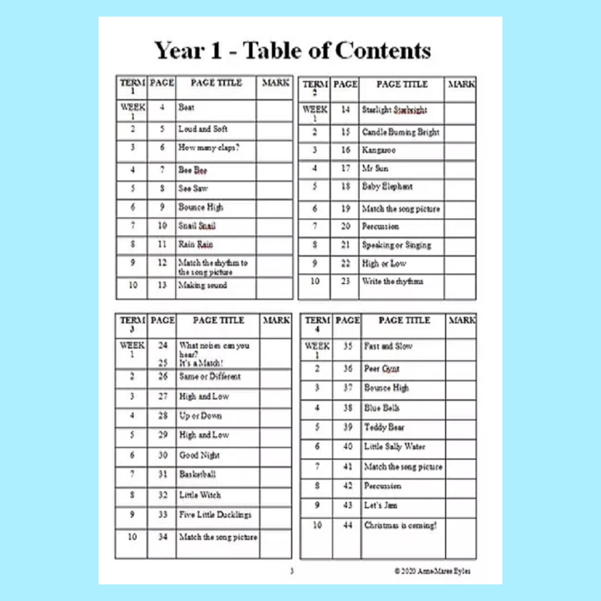 Music Stepz 4 Kidz - Year 1 Student Music Workbook (NEW) Revised Edition
