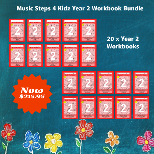 Music Stepz 4 Kidz - Year 1 Student Music Workbook (NEW) 20 Pack Classroom Bundle