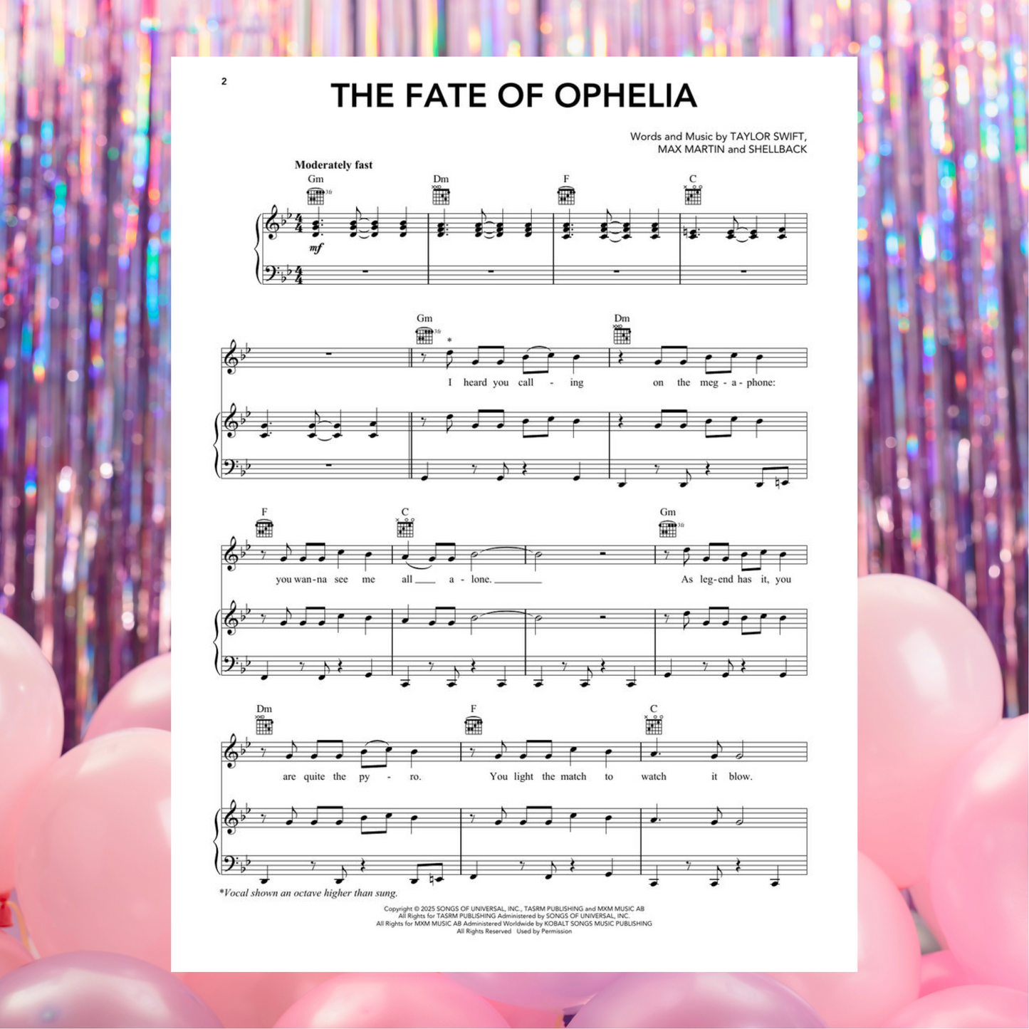 The Life Of A Showgirl - Orange Glitter Vinyl and Songbook Bundle