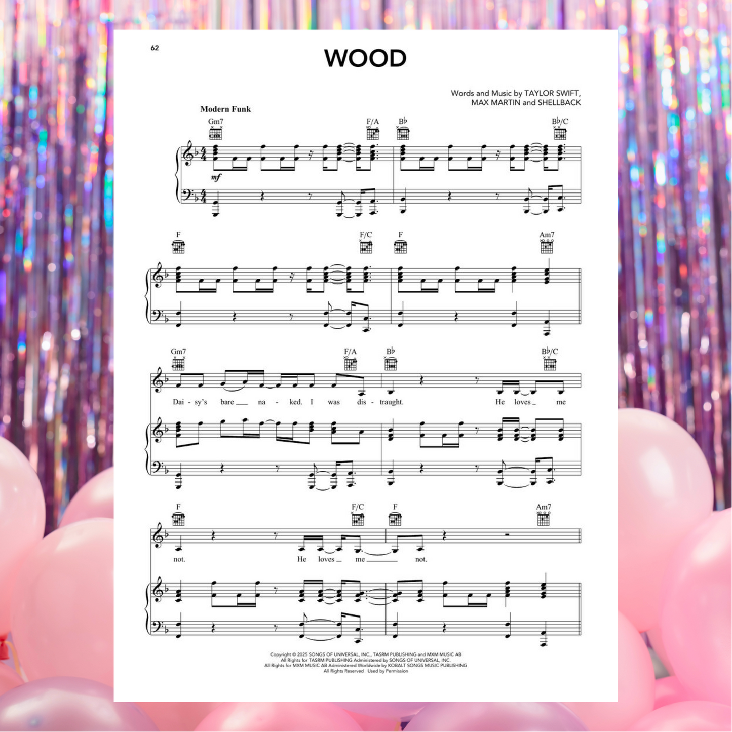 Taylor Swift - The Life of a Showgirl Piano/Vocal/Guitar Songbook (Preorder) New Release