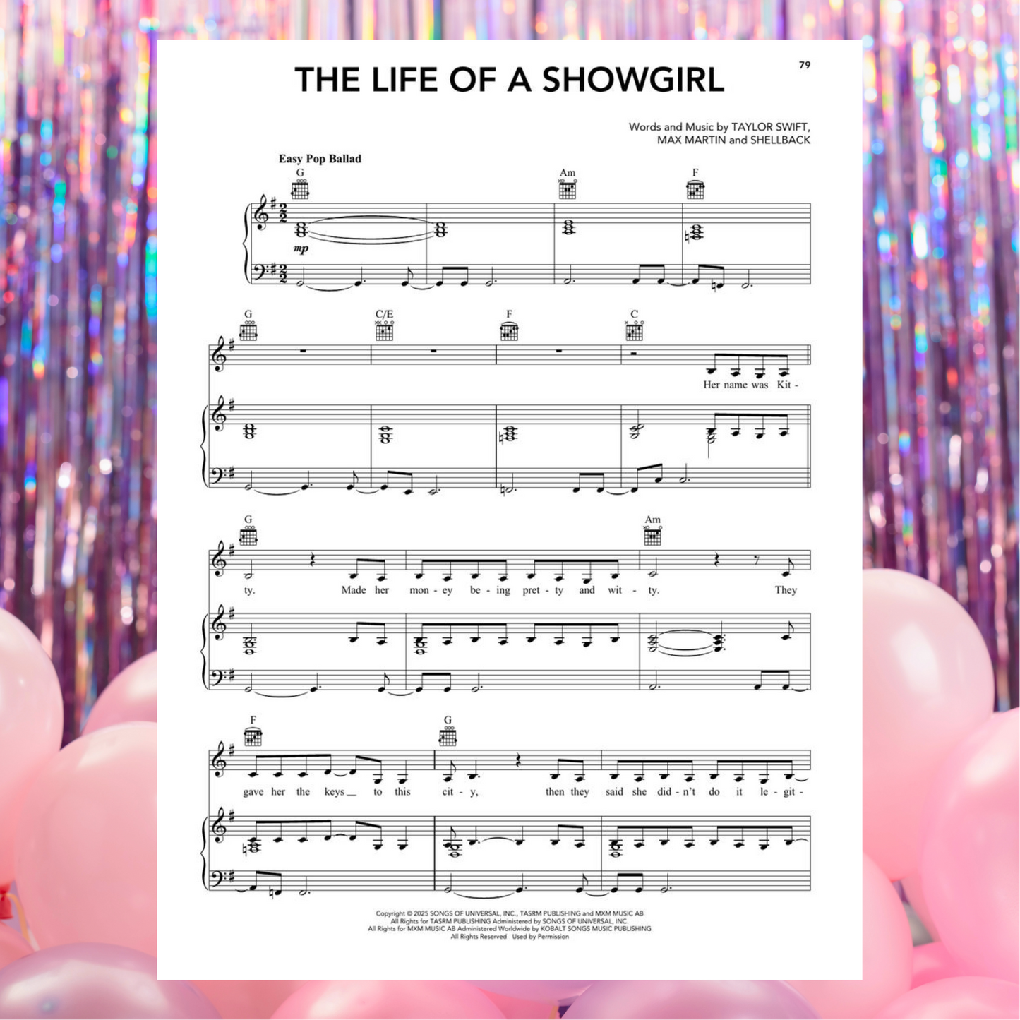 The Life Of A Showgirl - Orange Glitter Vinyl and Songbook Bundle