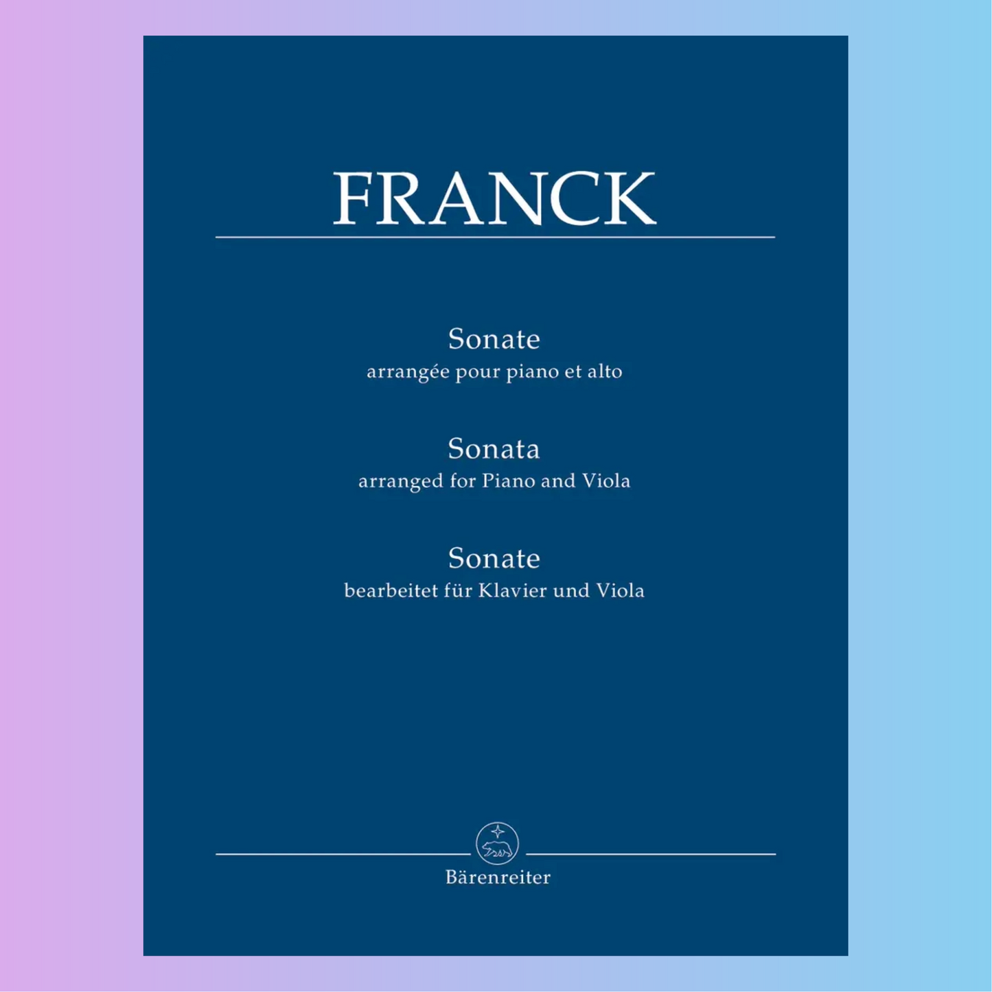 Cesar Franck -Sonate in A - Viola with Piano Accompaniment Book