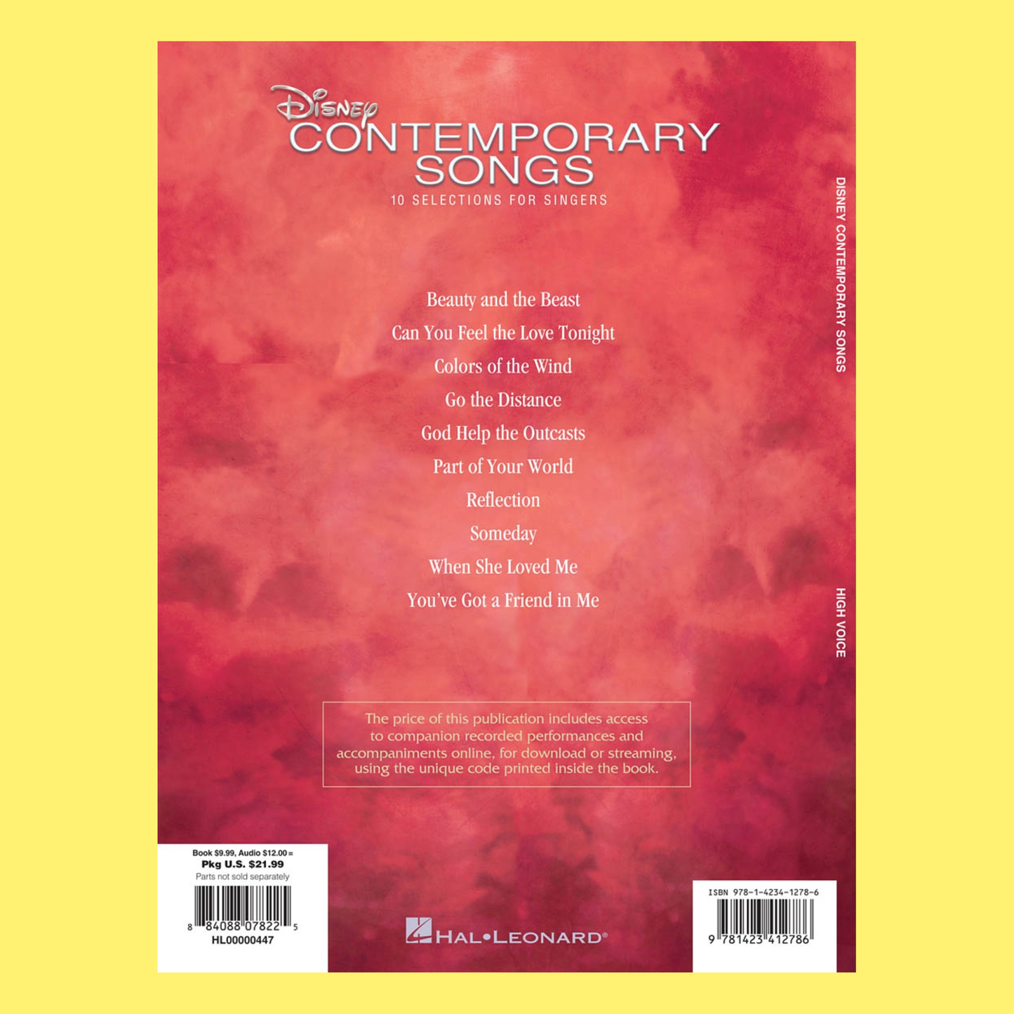 Disney Contemporary Songs - High Voice Book/Ola