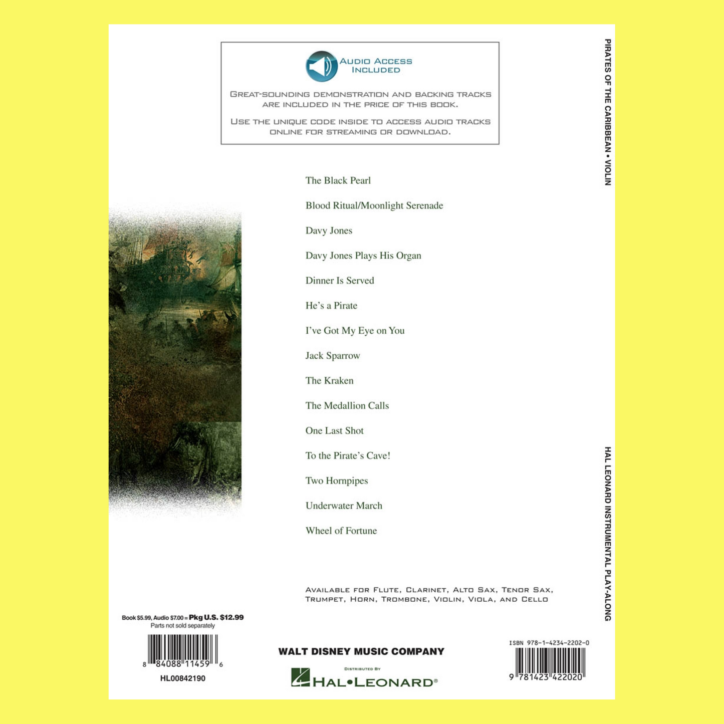 Pirates Of The Caribbean For Violin Play Along Book/Ola