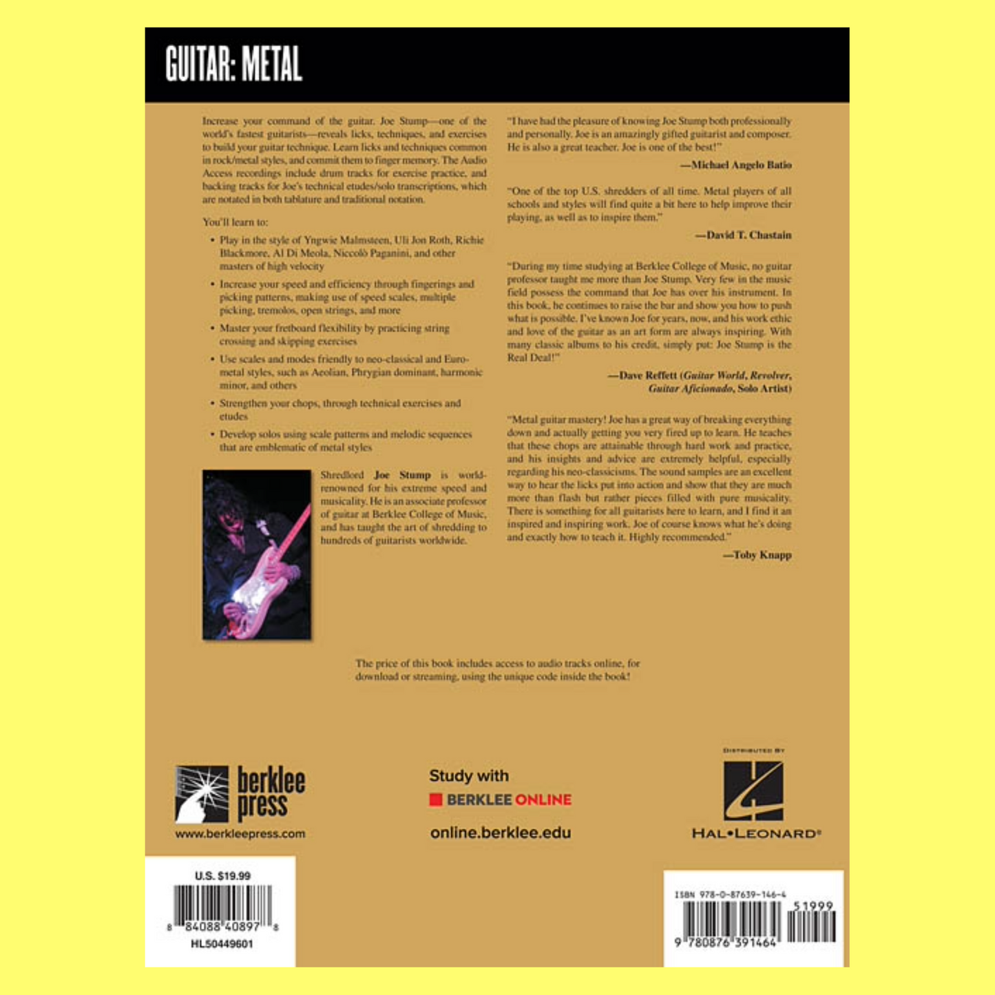 Joe Stumps Metal Guitar Chop Shop Book/Ola