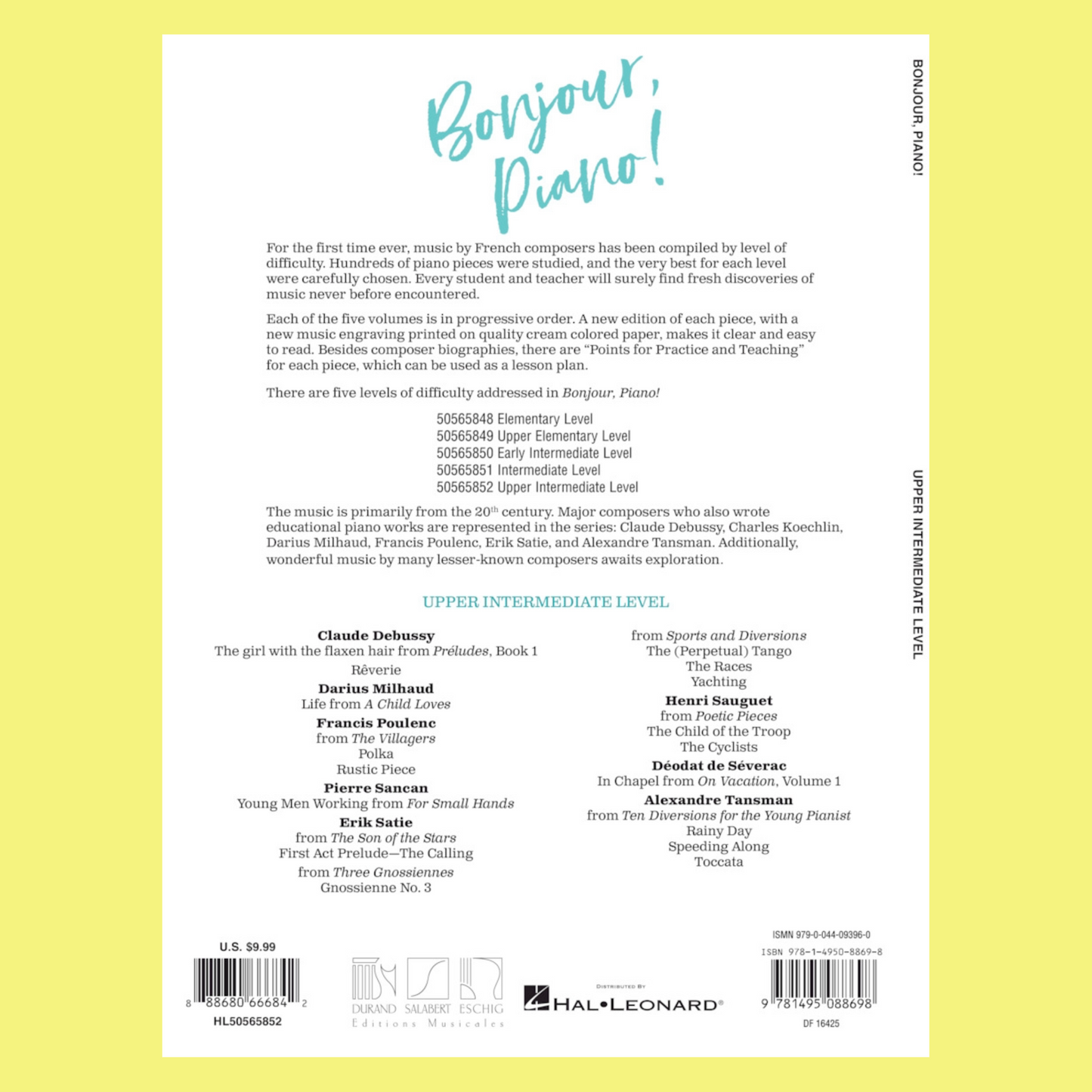 Bonjour Piano - Upper Intermediate Level Book