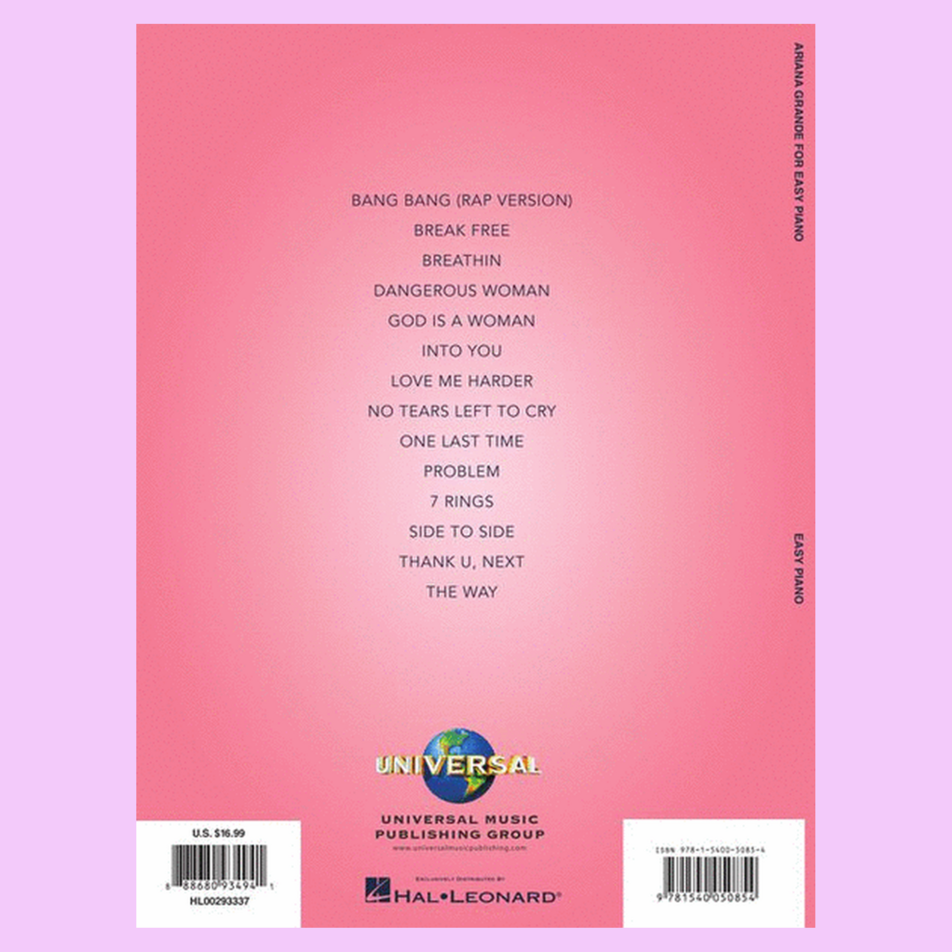 Ariana Grande For Easy Piano Book