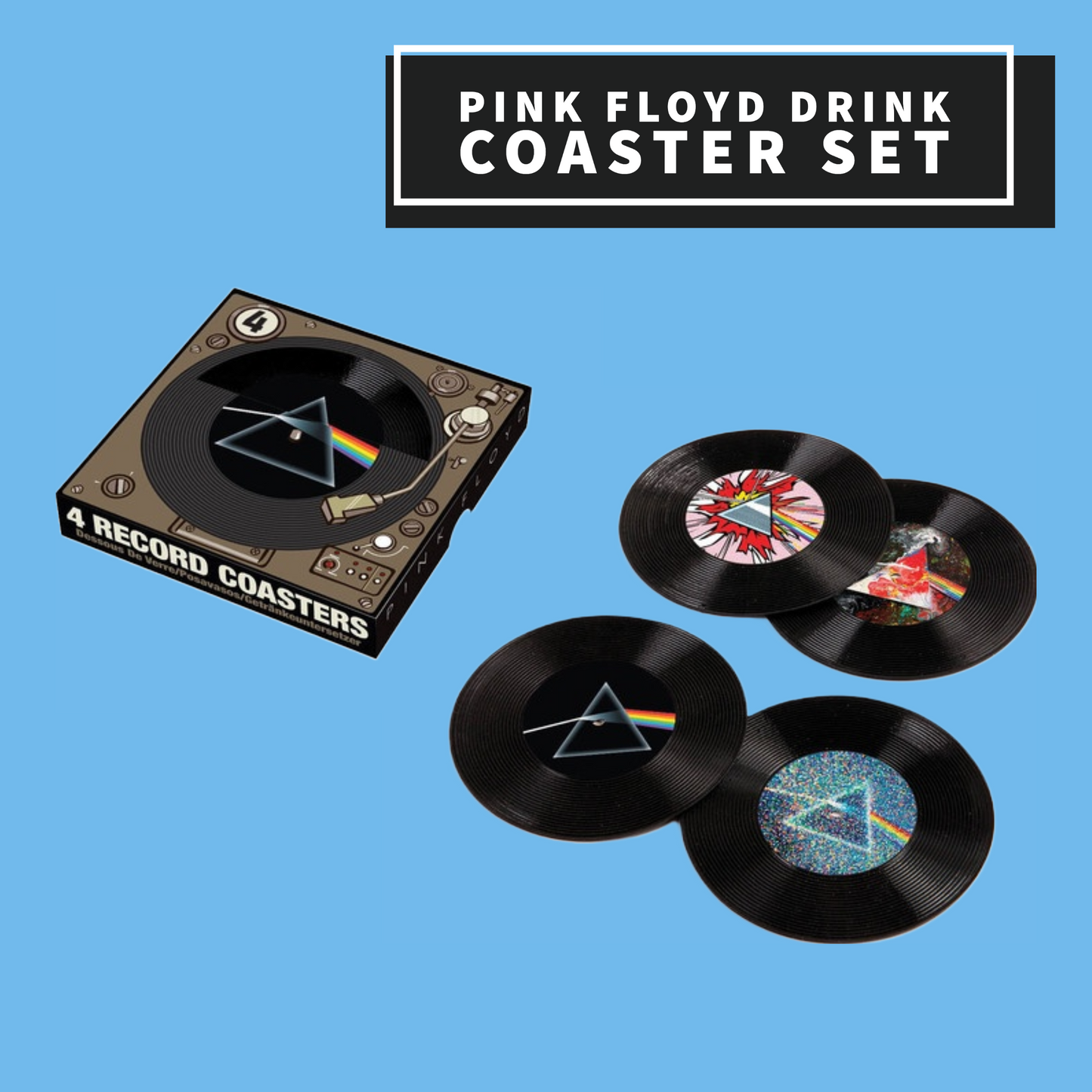 Pink Floyd Drink Coasters Set Of 4